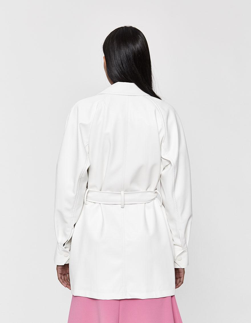 Low Classic Synthetic Belted Faux Leather Jacket in White - Lyst