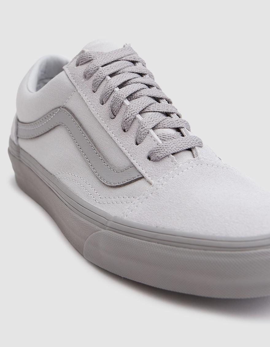 vans glacier grey leather slip ons