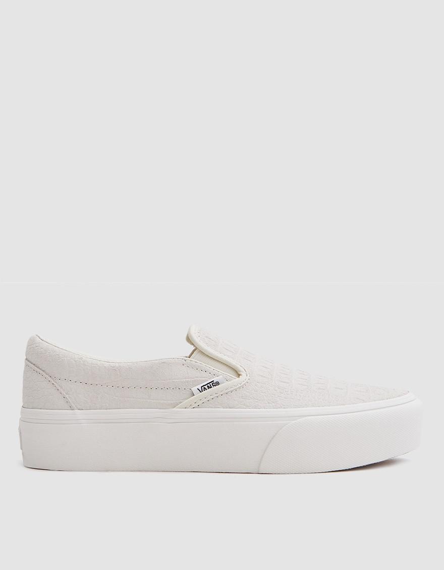 vans platform white leather