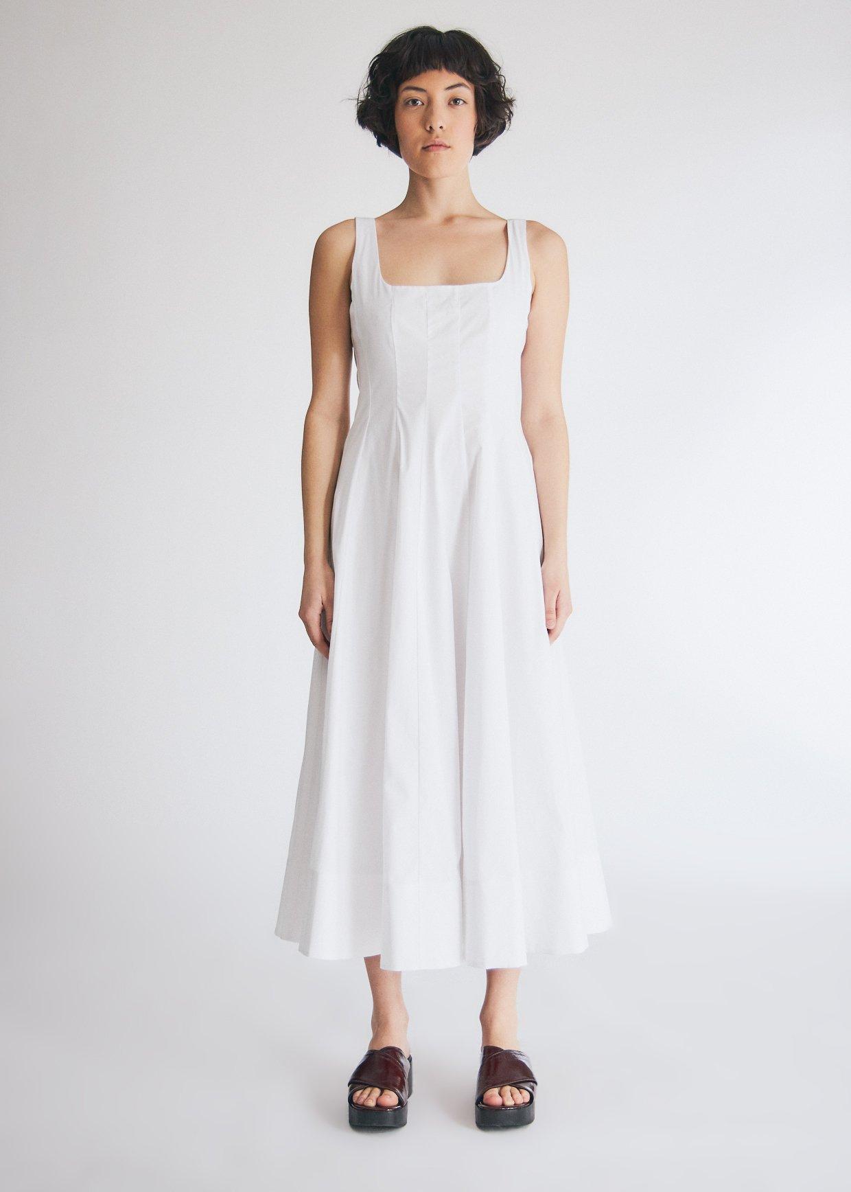 STAUD Cotton Women's Wells Poplin Dress in White - Lyst