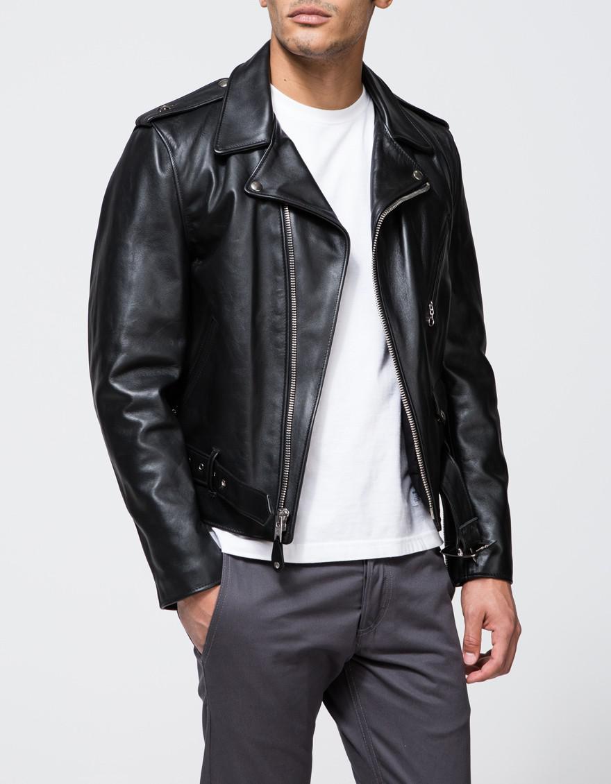 Schott Nyc Leather 613 in Black for Men - Lyst