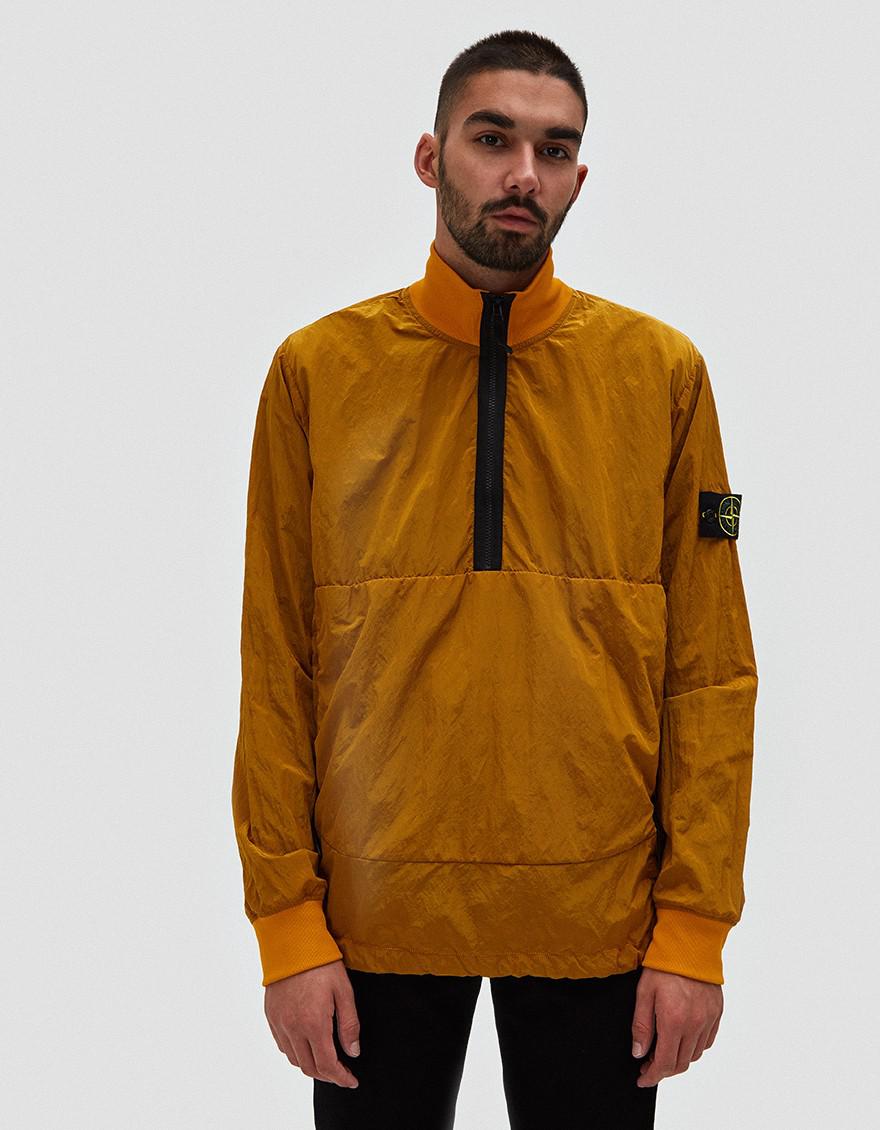 Lyst - Stone Island Nylon Metal Lined Garment Dyed Sweatshirt in Orange for Men