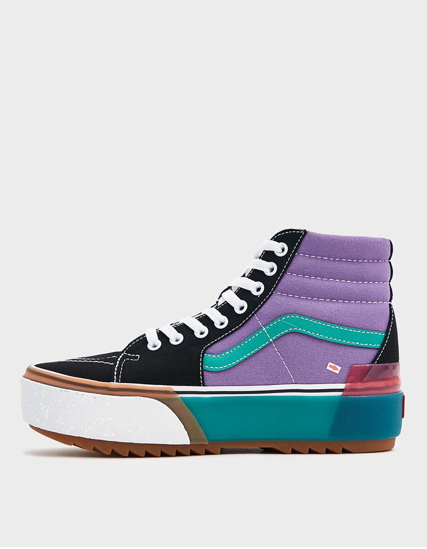 Download Vans Canvas Sk8-hi Stacked Sneaker in Blue - Lyst