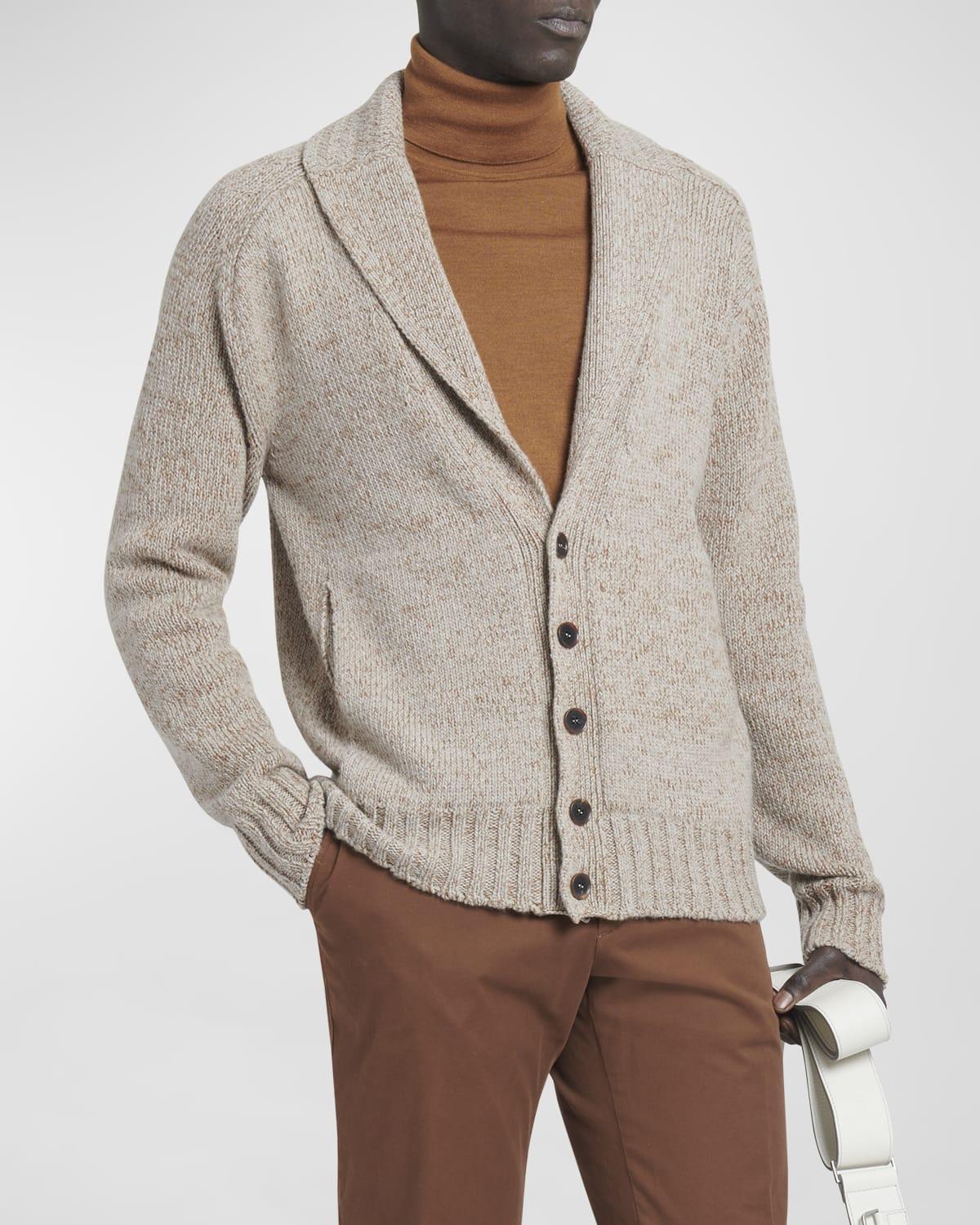 Zegna Cashmere Knit Cardigan in Gray for Men | Lyst