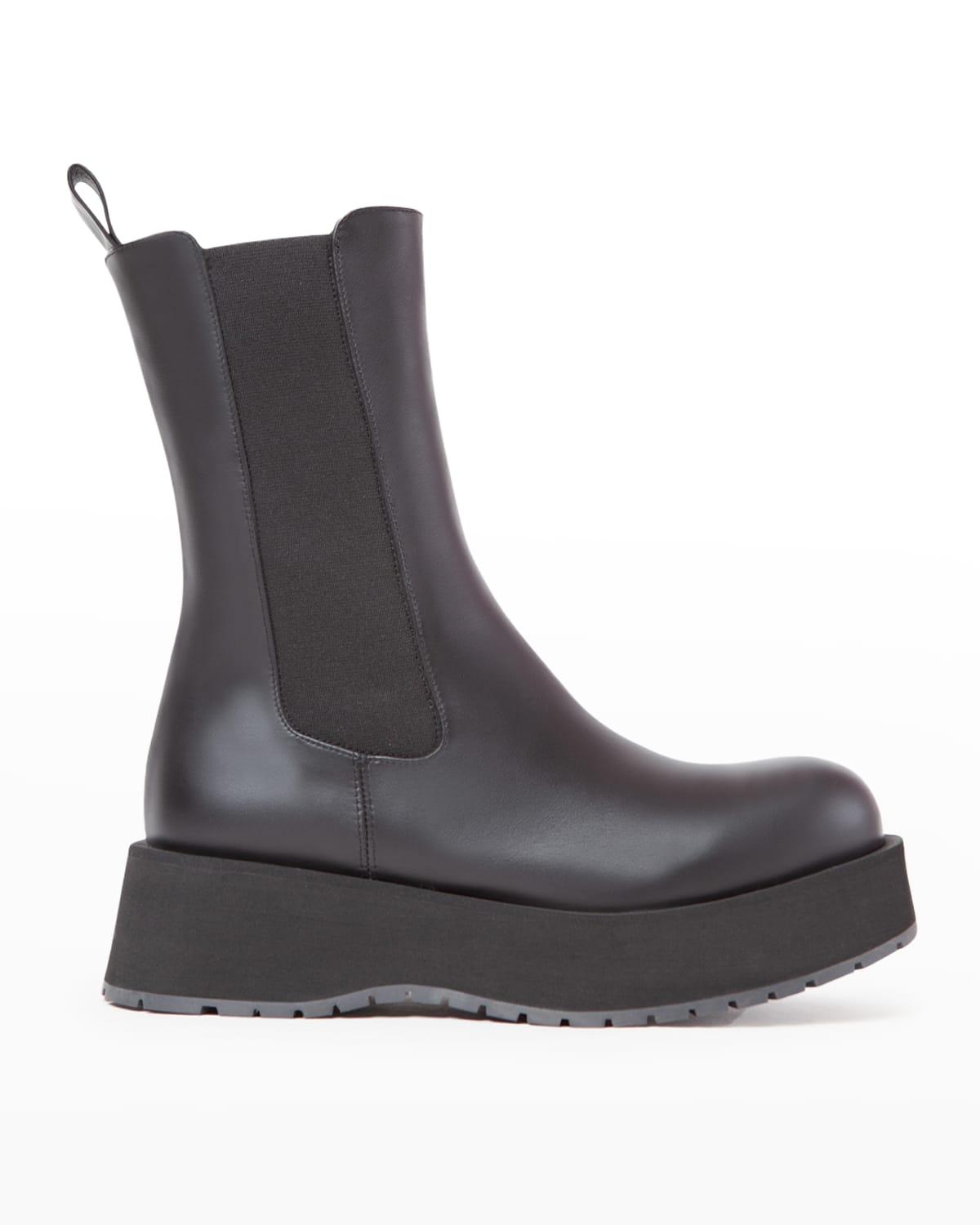 Paloma Barceló Aster Iris Leather Chelsea Boots in Black | Lyst