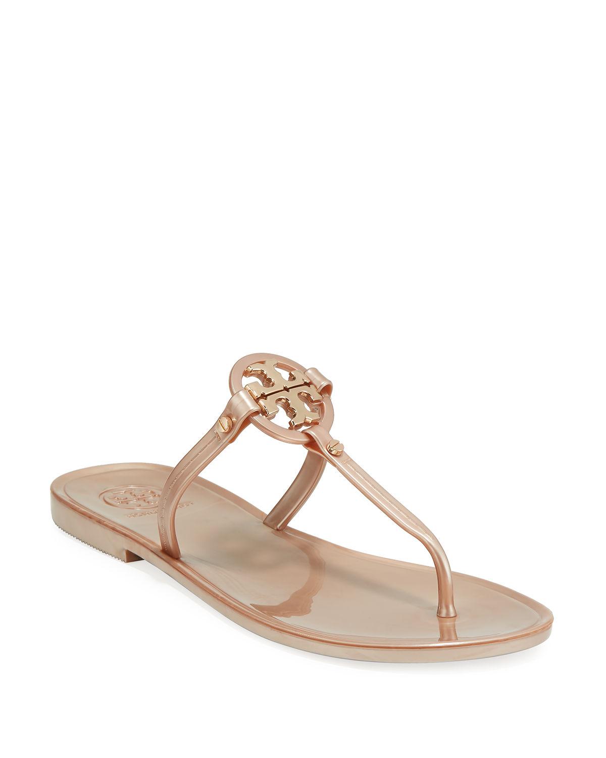 Tory Burch Leather Mini Miller Flat Jelly Thong Sandals - Lyst