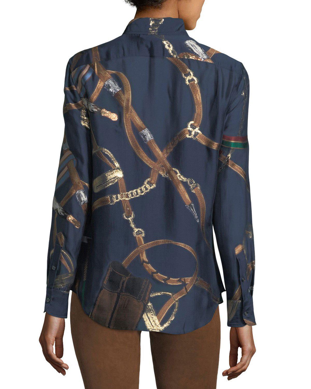 Ralph Lauren Collection Synthetic Cameron Equestrian-print Georgette ...