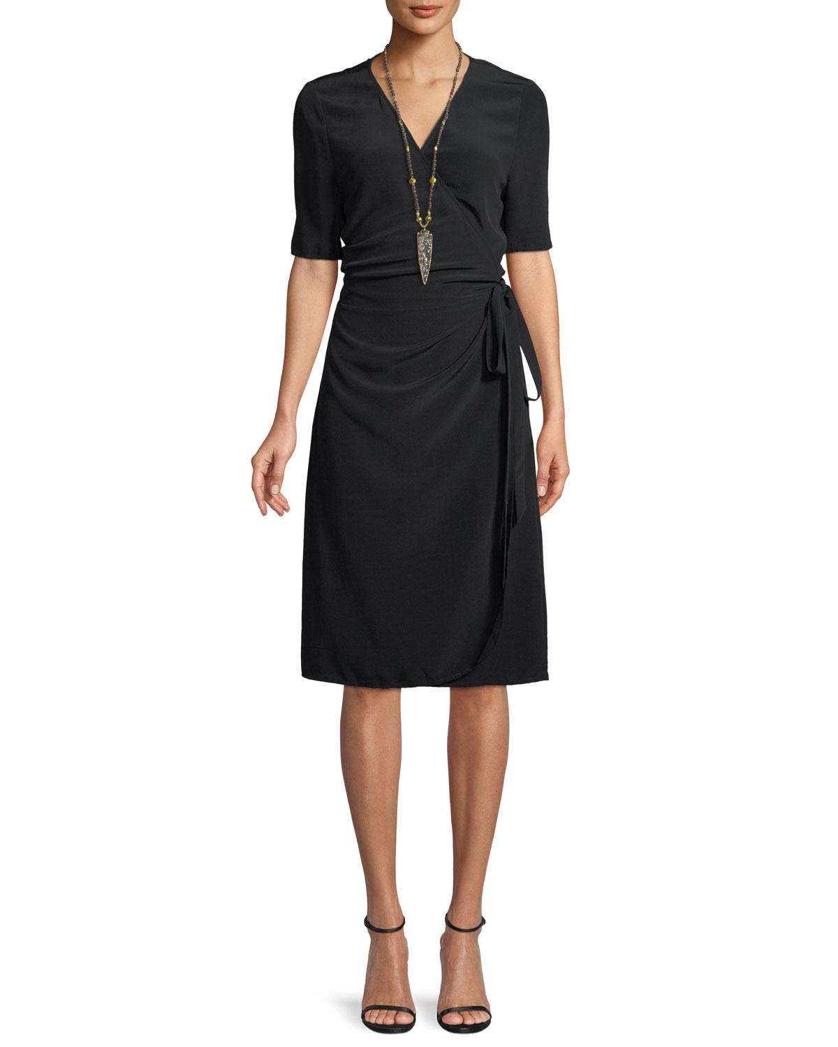 half sleeve wrap dress