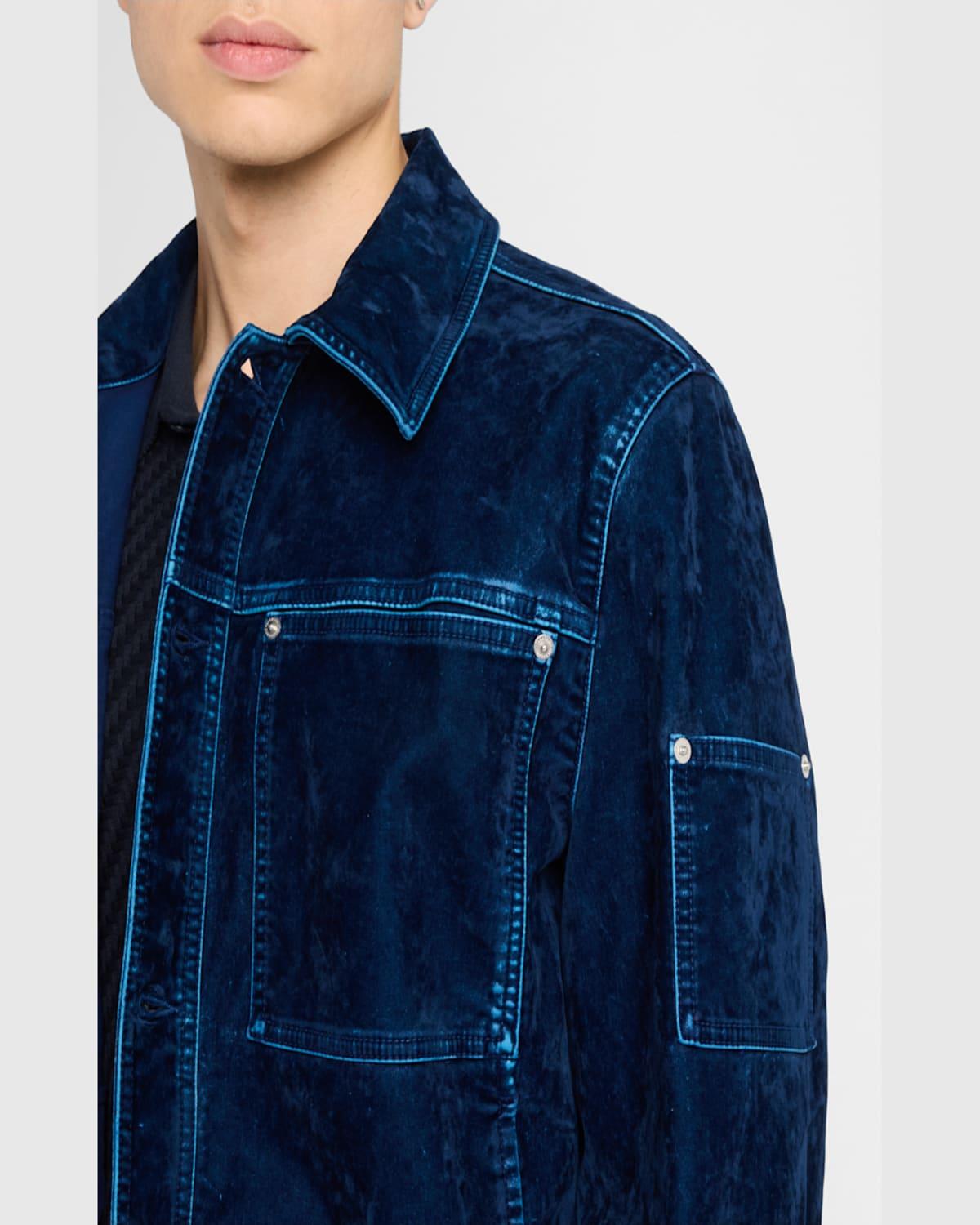 ジャケット SALVATORE FERRAGAMO TRUCKER JACKET IN FLOCKED COTTON Blouson in Monogram nylon - Men | Ferragamo
