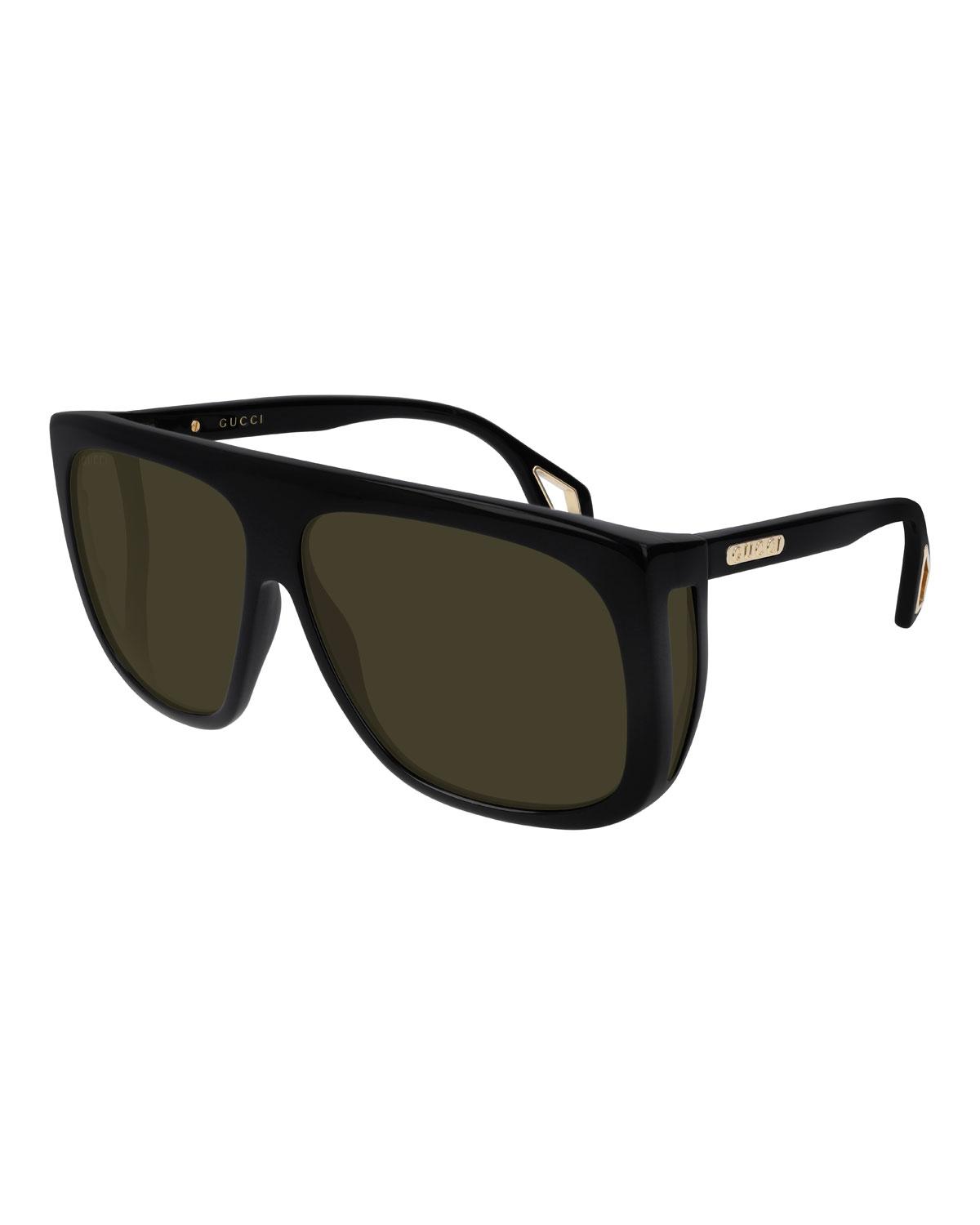 Gucci Synthetic Men's Nylon Shield Sunglasses in Black for Men - Lyst