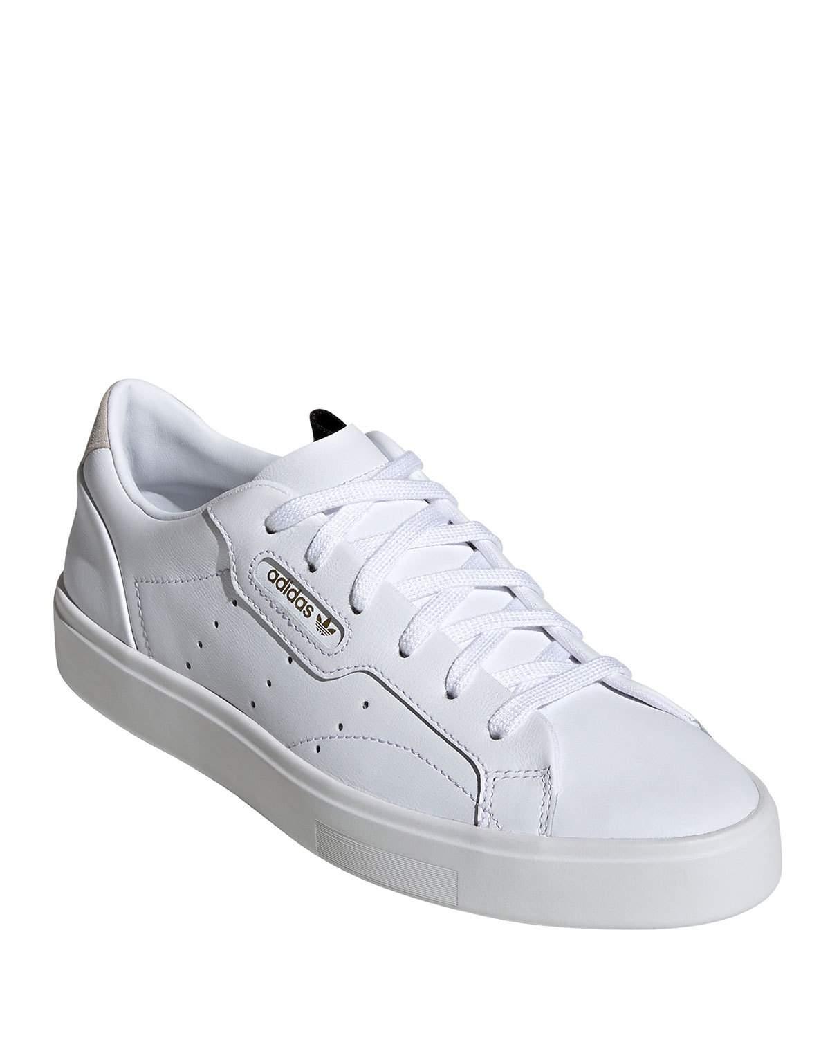 adidas white flat sneakers