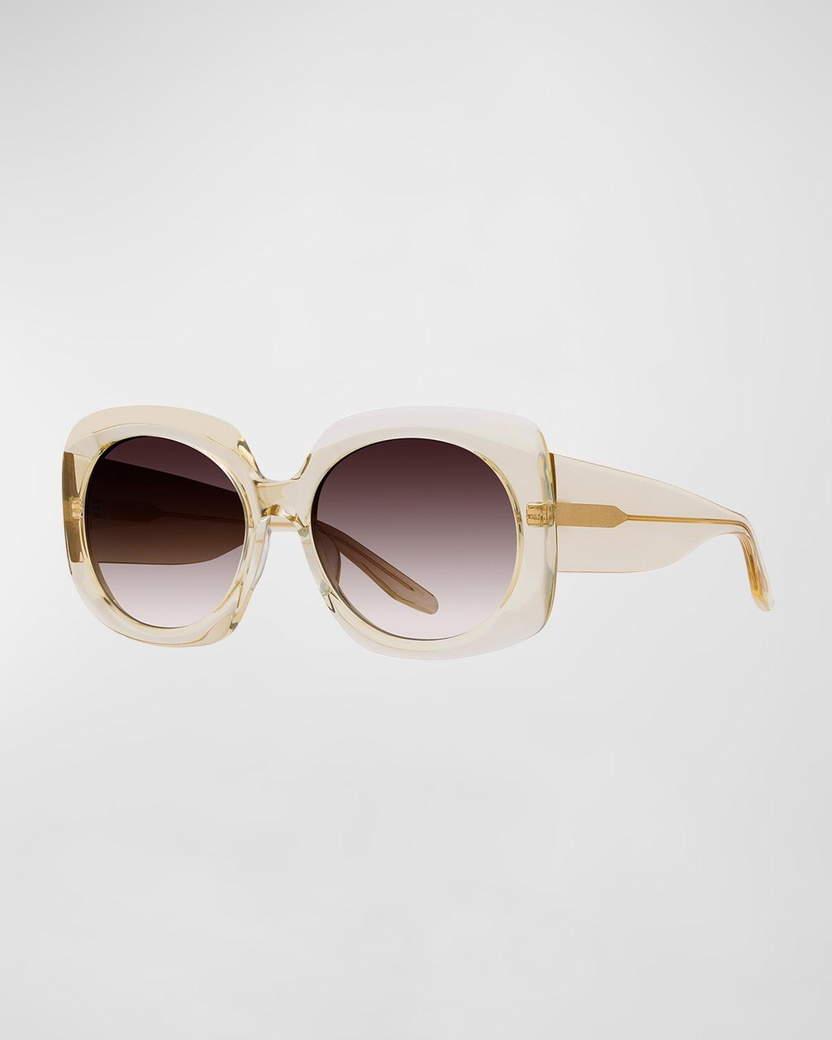 Off White Sara Round Sunglasses Havana Brown/White for Sale in