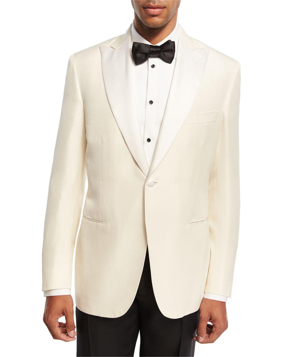 Brioni Satin-lapel Silk Dinner Jacket, White for Men - Lyst