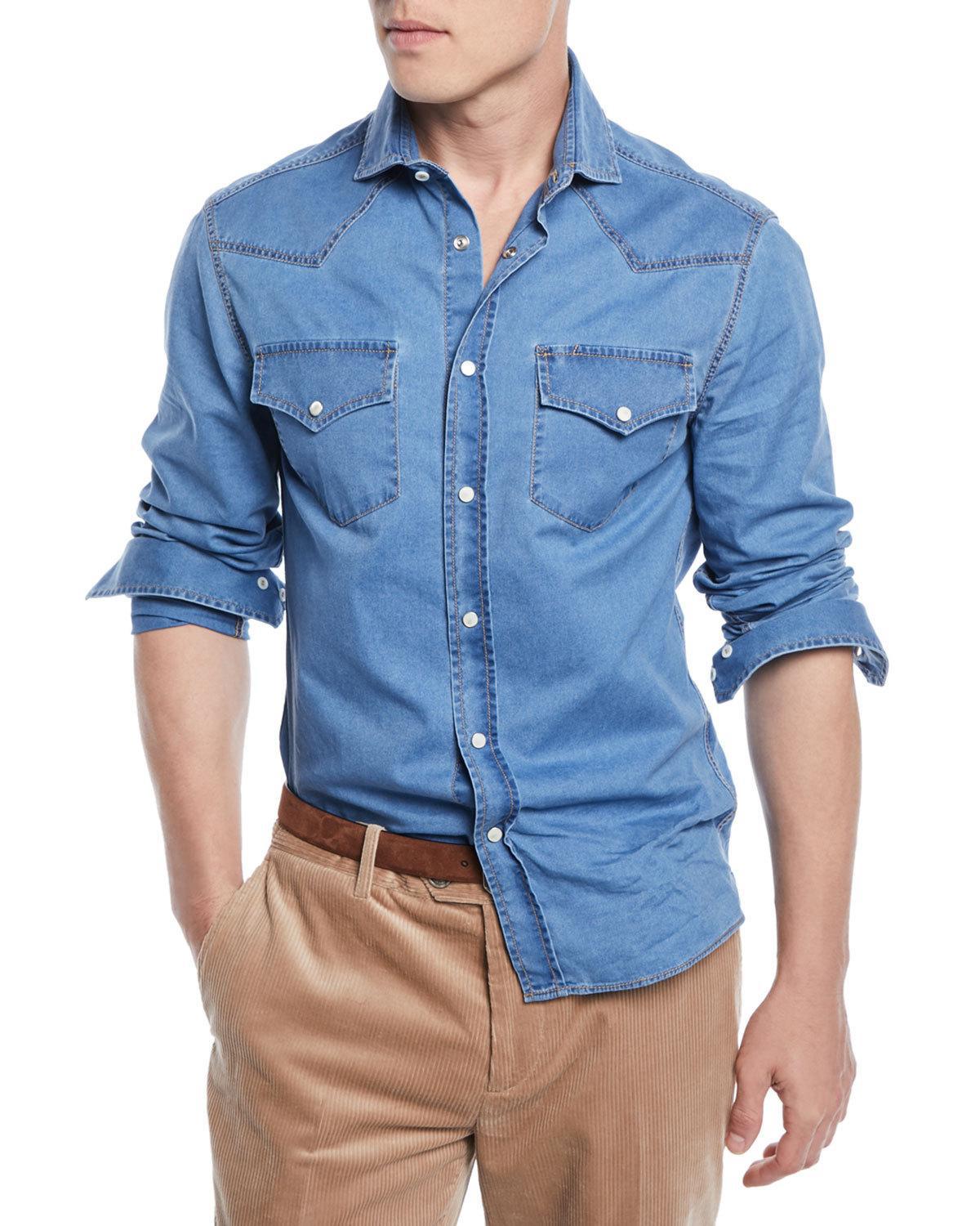 western style denim shirt