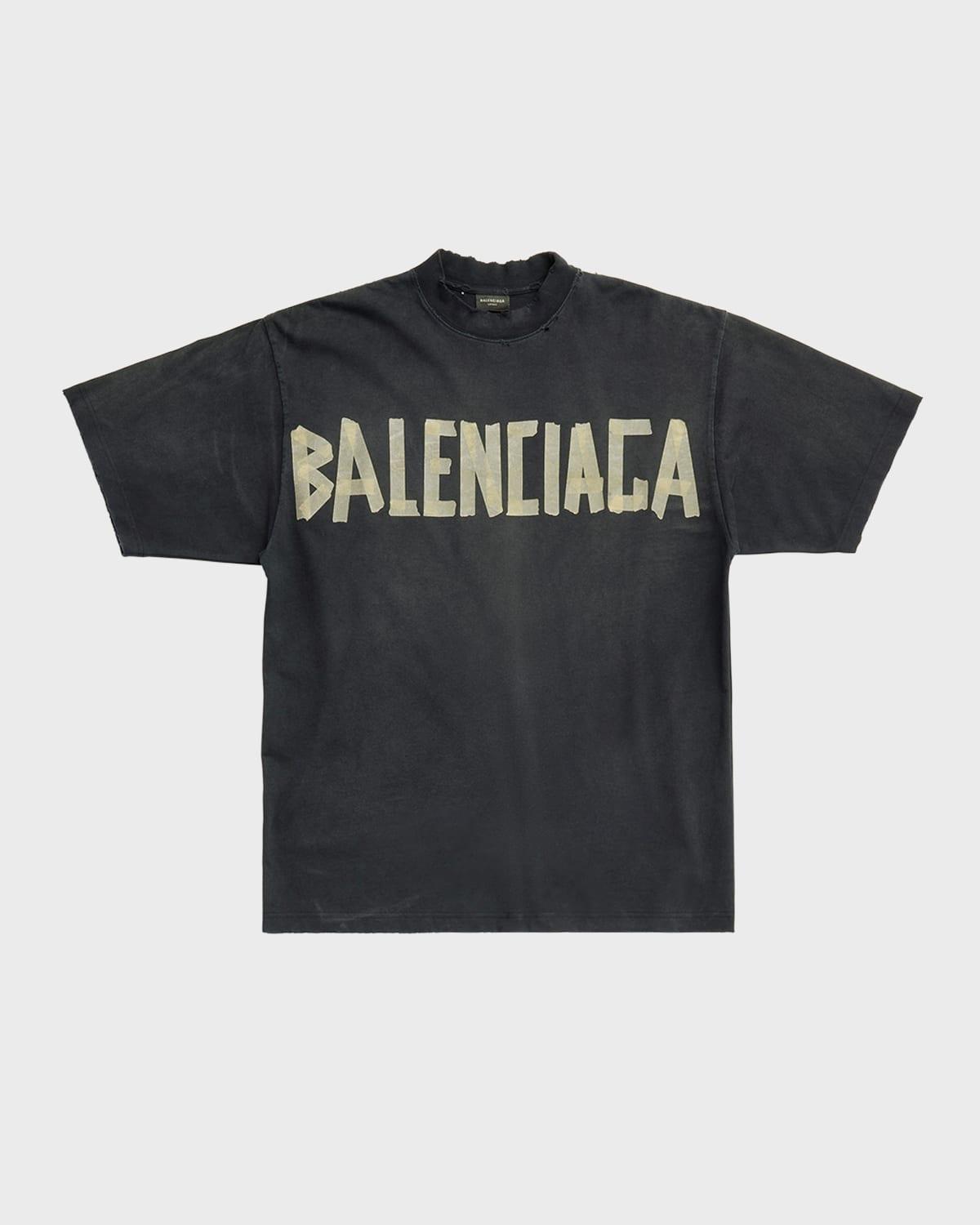 Balenciaga Masking Tape Logo T-shirt in Black for Men | Lyst
