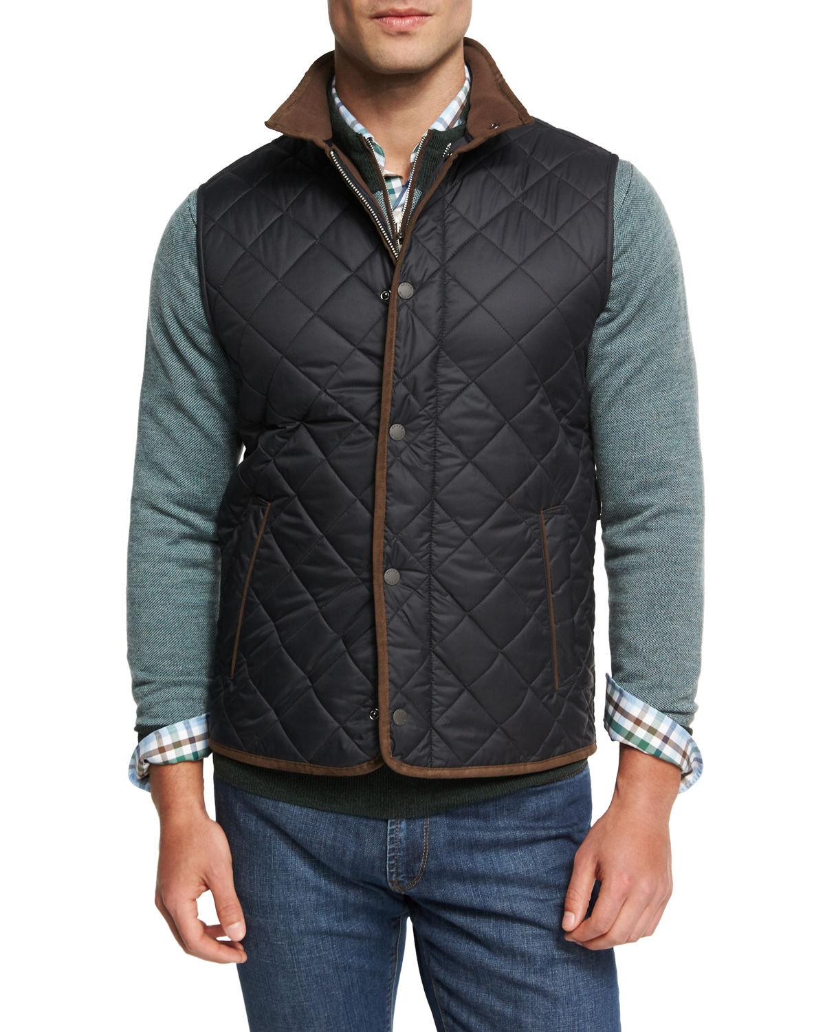 Peter Millar Synthetic Essex Quilted Vest in Black for Men - Lyst