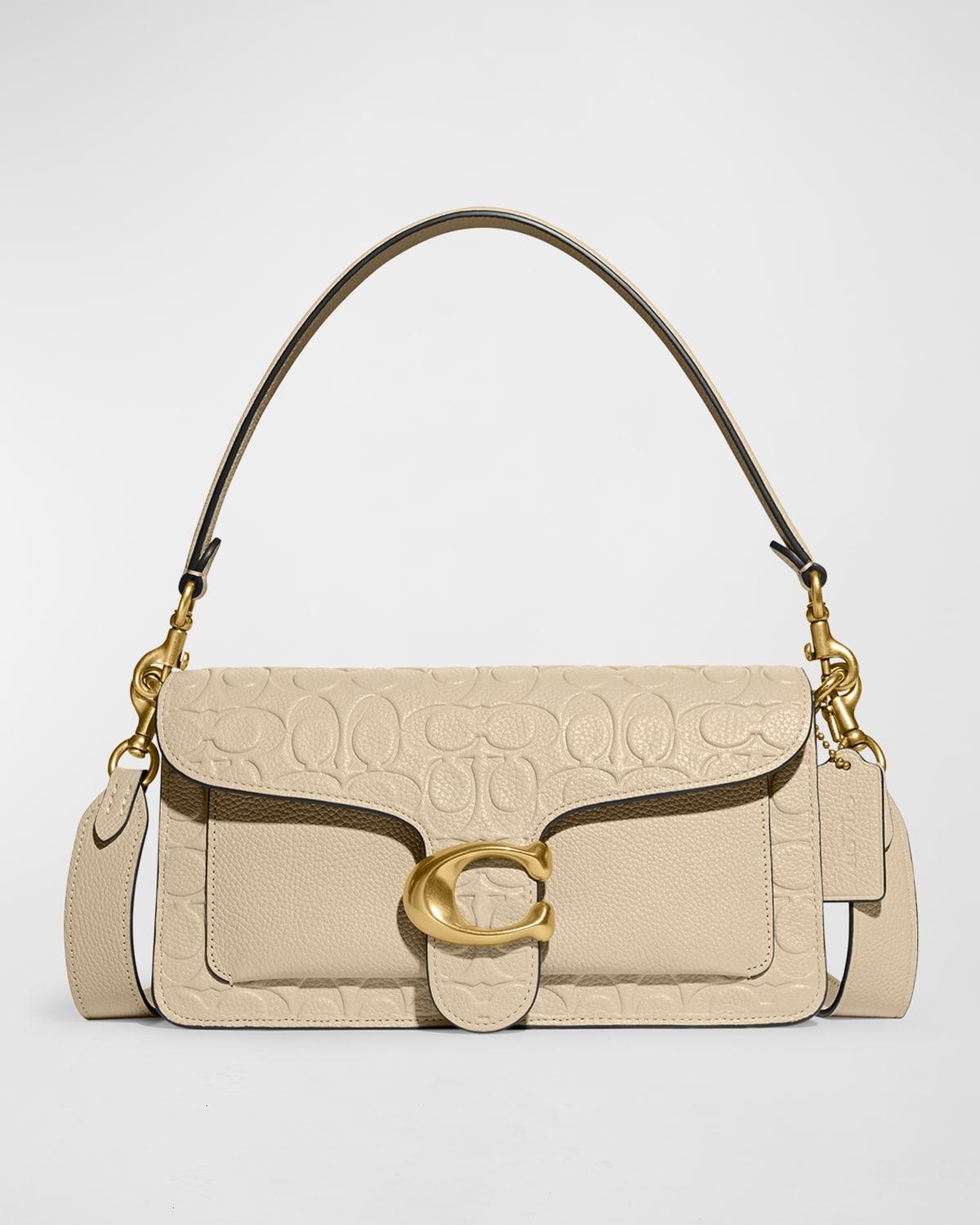 COACH Tabby Signature Leather Shoulder Bag in Natural | Lyst