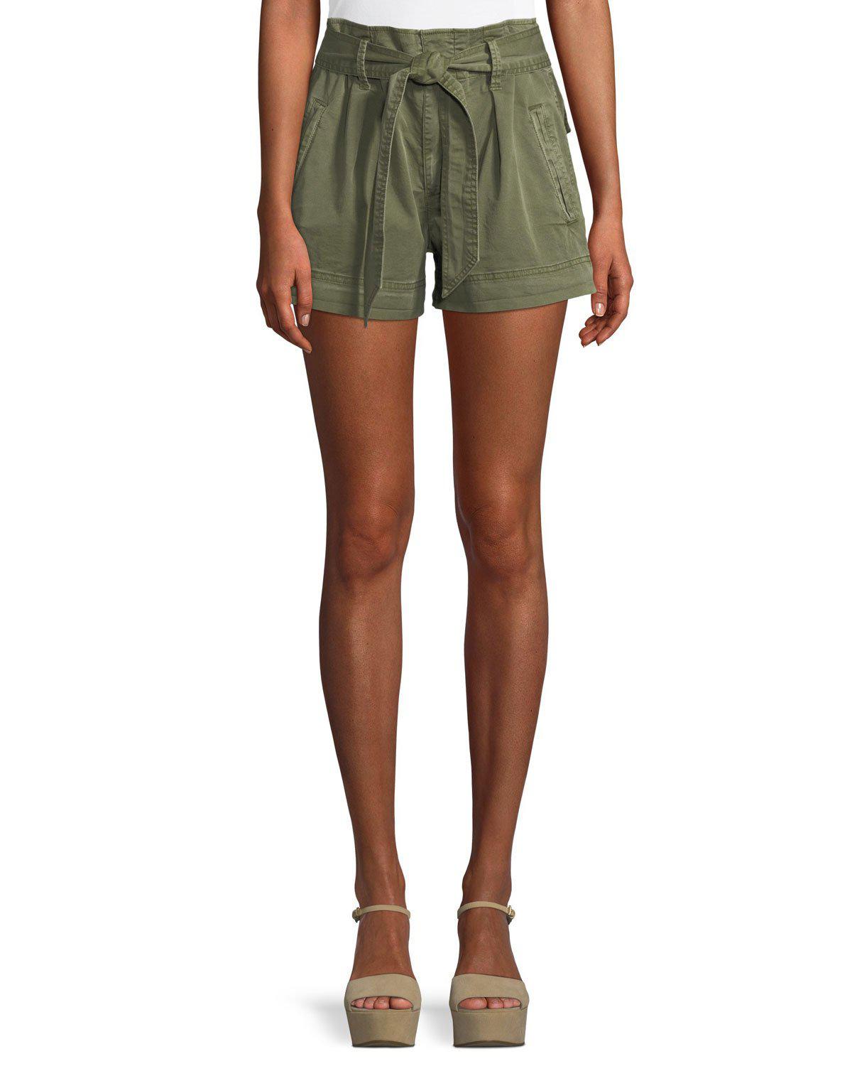 green paperbag shorts