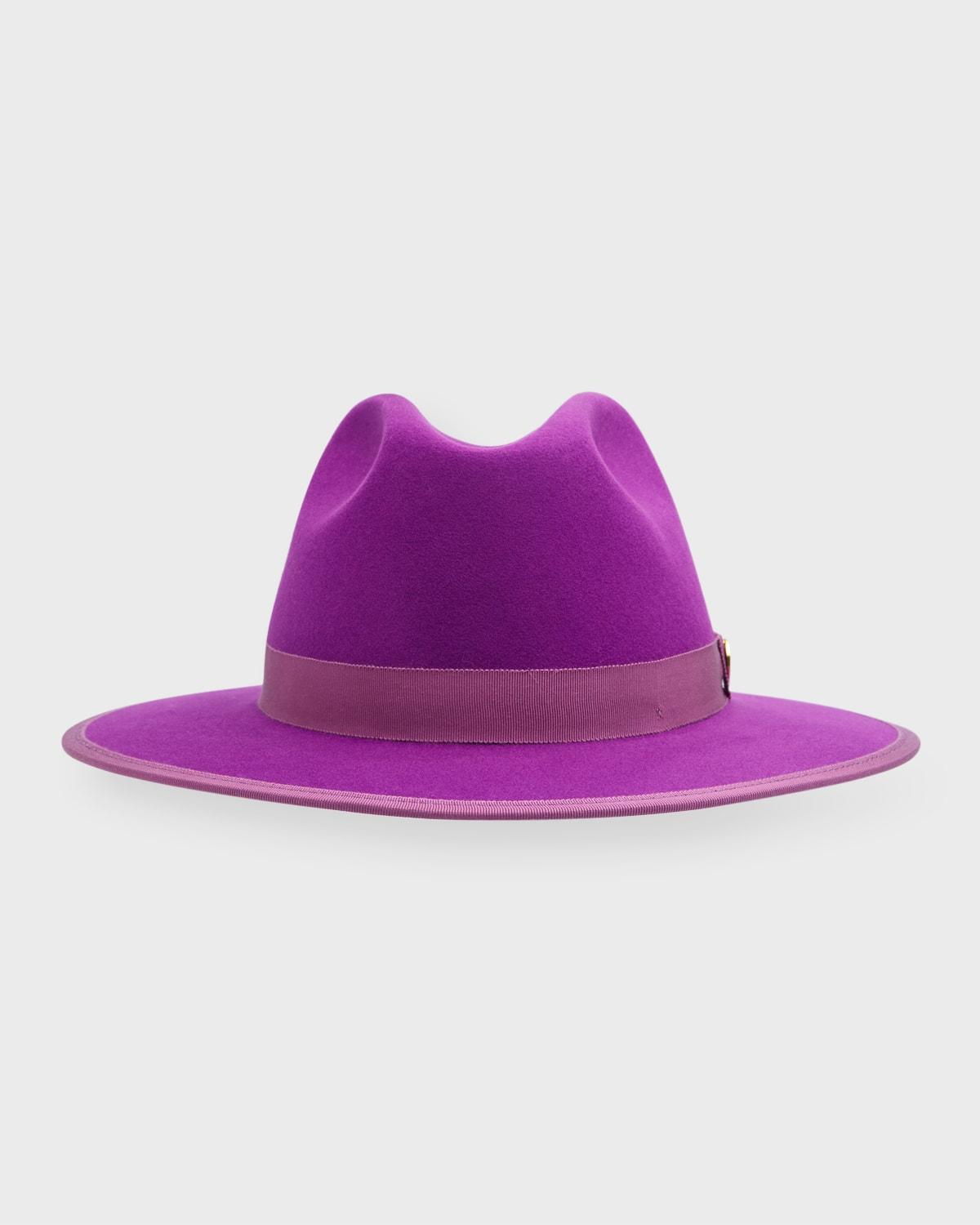 Keith James Queen Red-brim Wool Fedora Hat in Purple for Men | Lyst