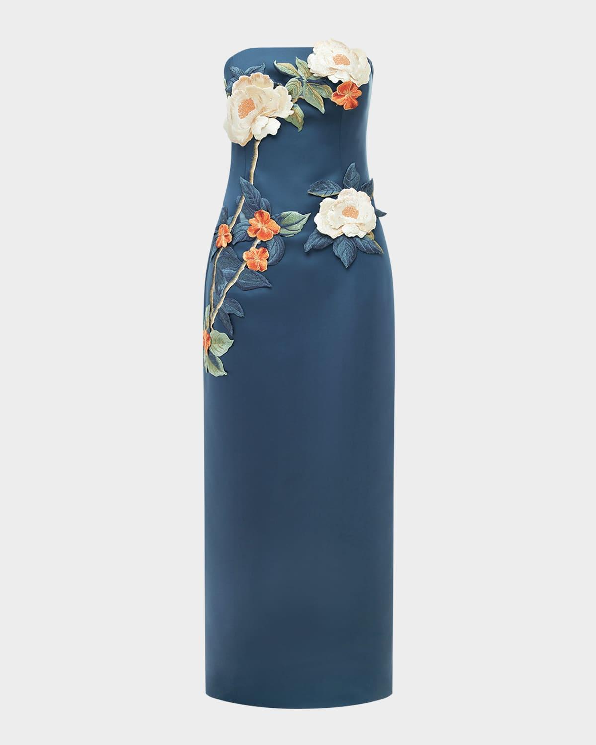 【Leo Lin】Rayna Applique Bustier Maxi Dress Rayna Appliqué Bustier Maxi Dress - Vanilla – LEO LIN