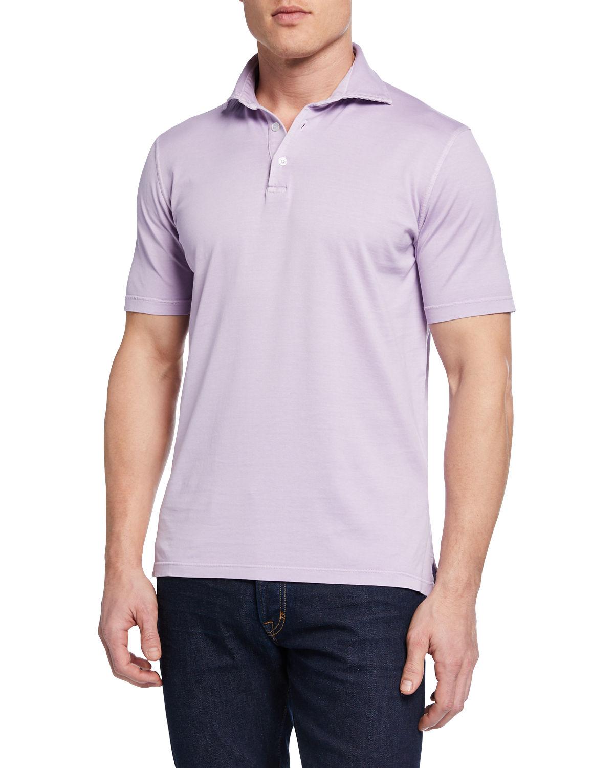 Fedeli Cotton Men's Zero Jersey Polo Shirt in Lilac (Purple) for Men - Lyst