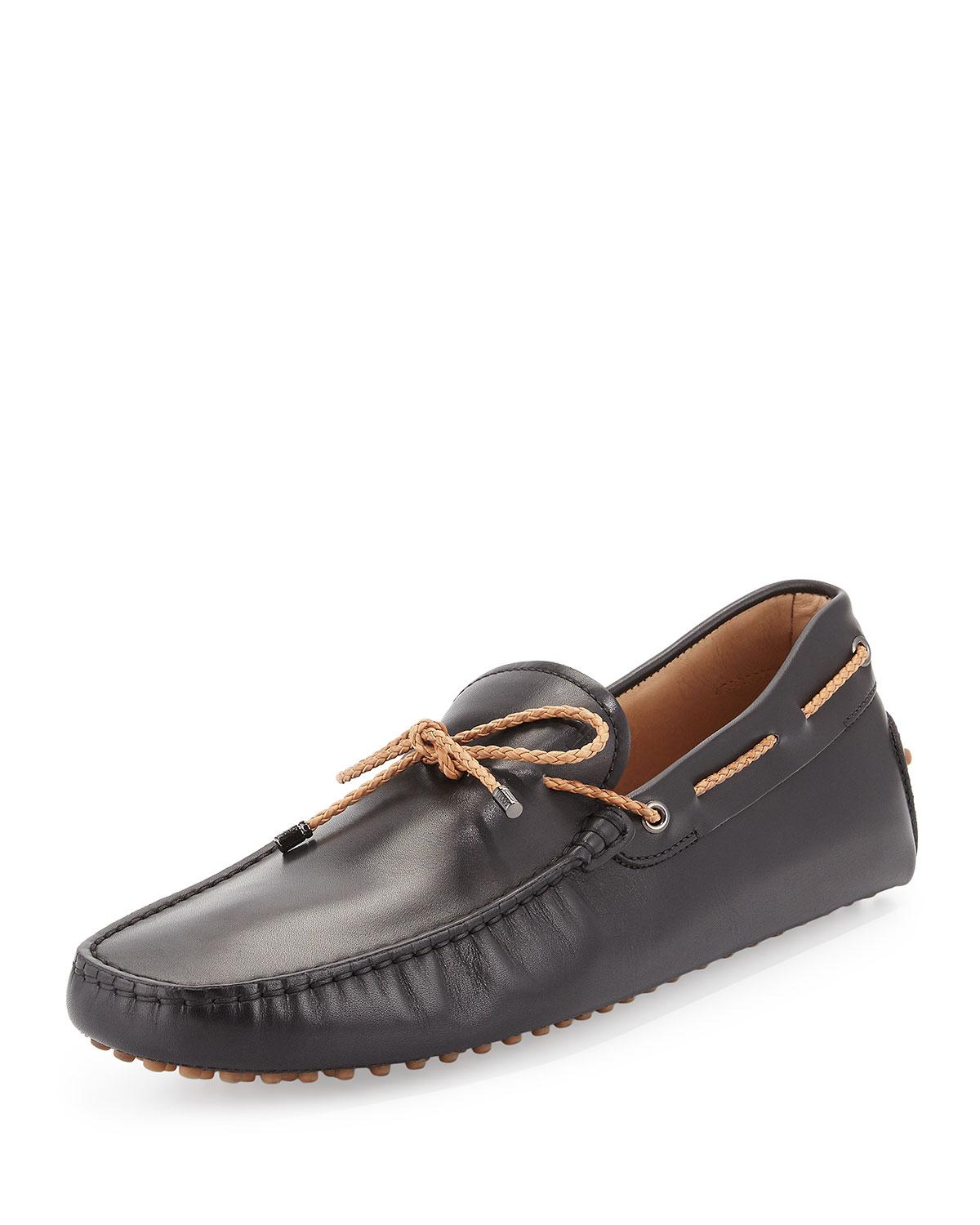 tod's black driving shoes