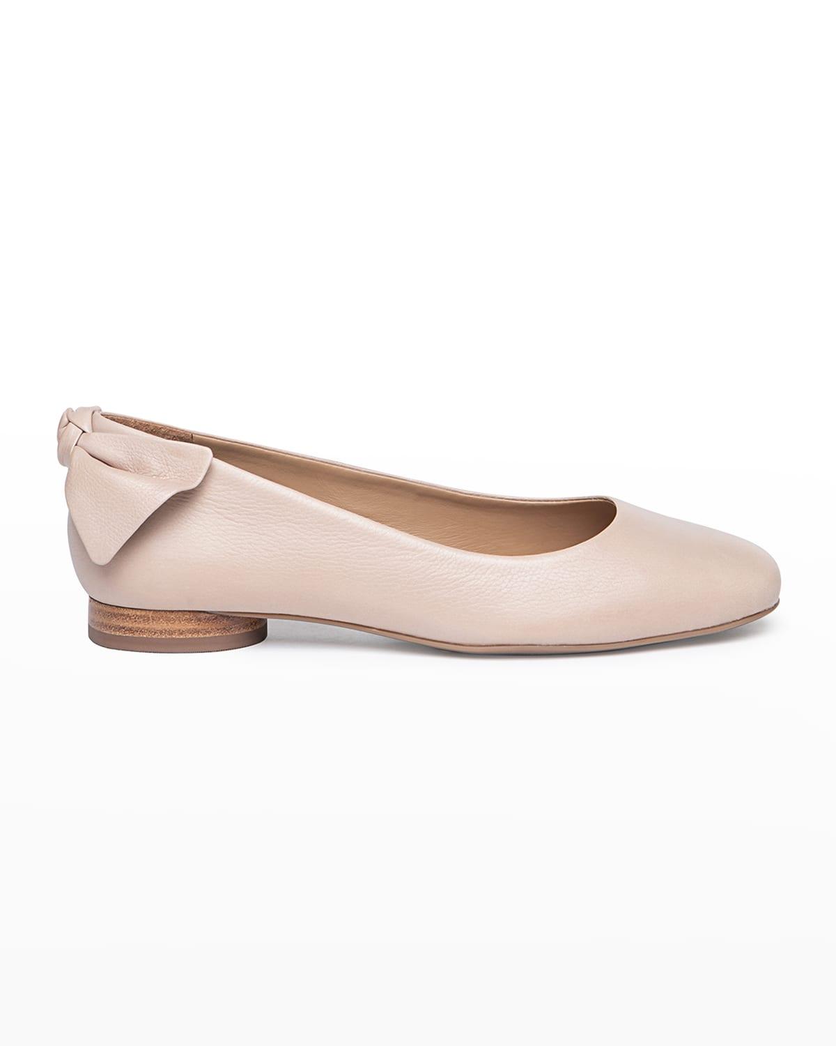 Bernardo Eloise Leather Bow Ballet Flats in Pink | Lyst