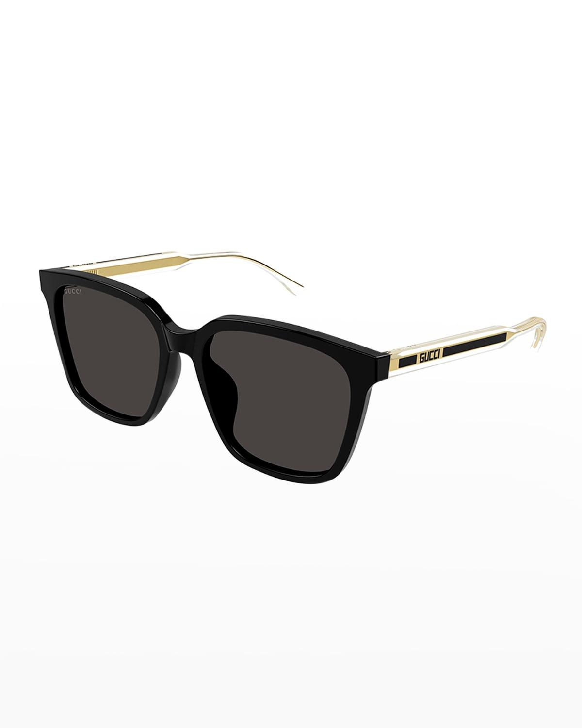 Gucci Templelogo Rectangle Sunglasses in Black for Men Lyst