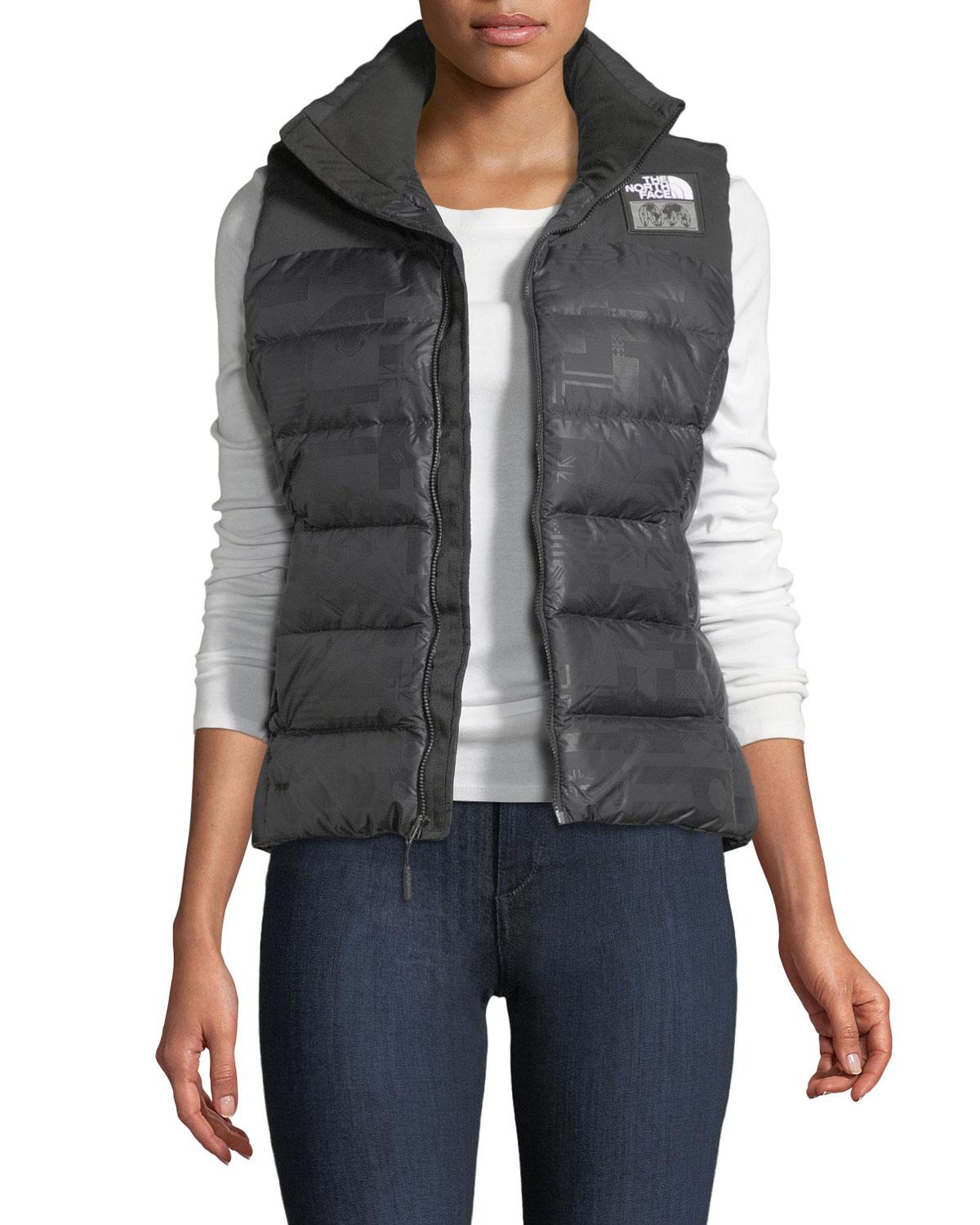 north face black puffer vest