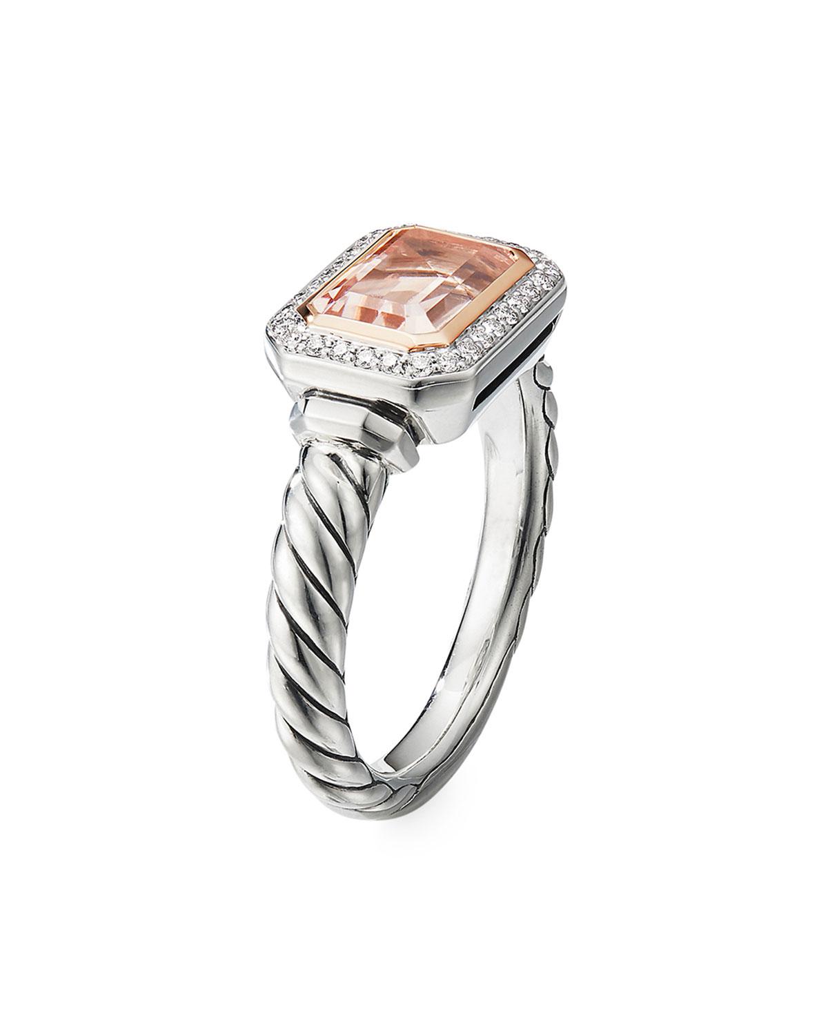 David Yurman Novella Stone Ring W/ 18k Rose Gold & in