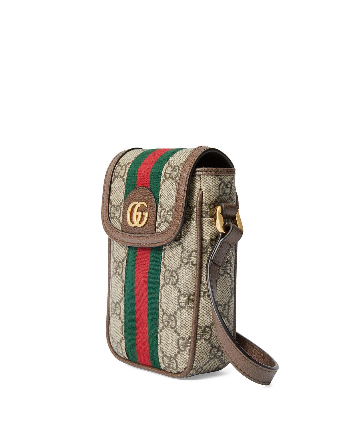 Gucci GG Ophidia Phone Canvas Cross-body Wallet in Natural