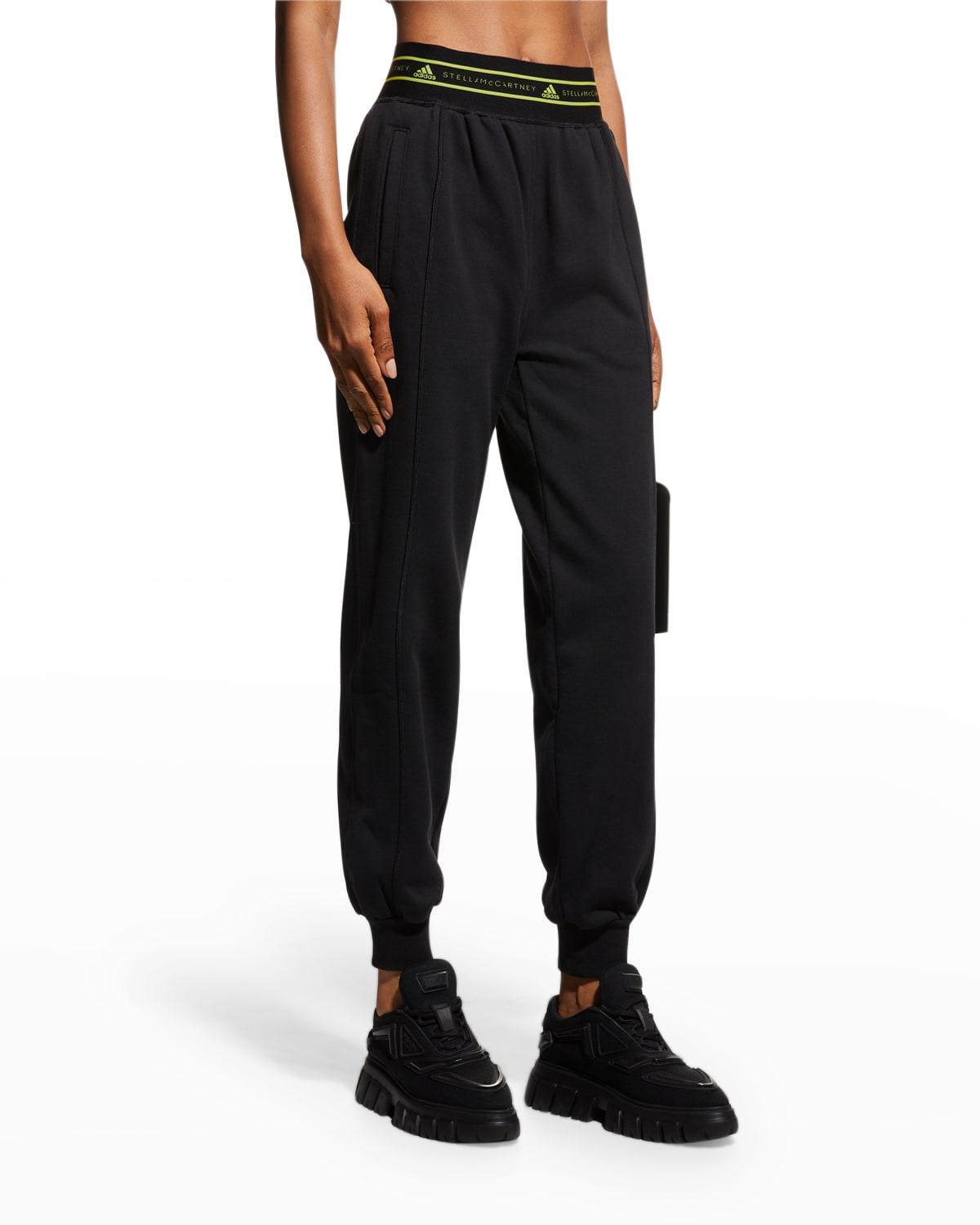 adidas By Stella McCartney High-waisted Jogger Sweatpants in Black | Lyst