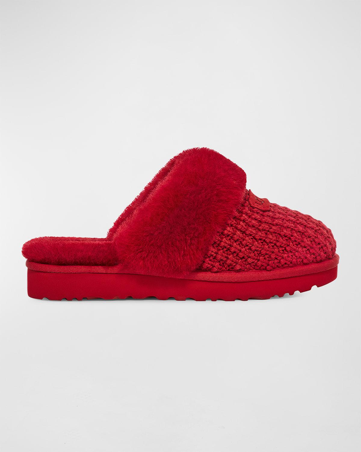 UGG Cozy Knit Shearling Slippers in Red | Lyst