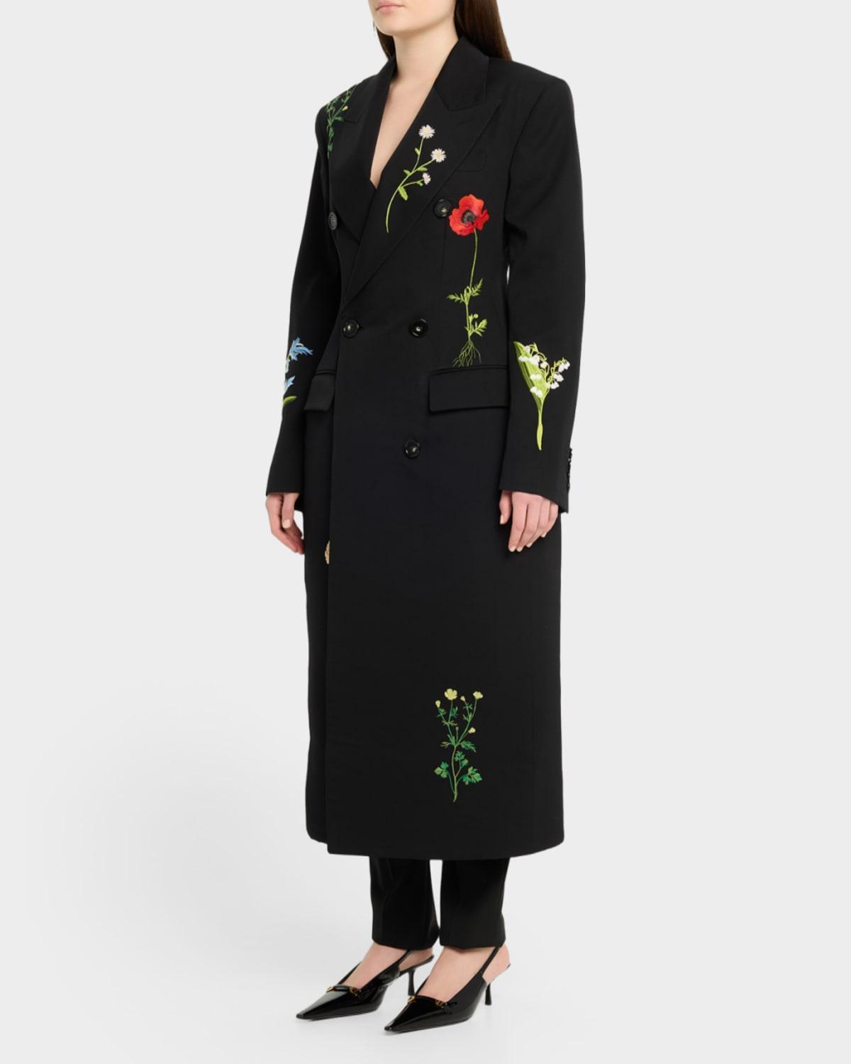 sachin and babi light blue dress Handmade Black Kashmiri Aari Embroidered Silk Coat, Boho Jacket