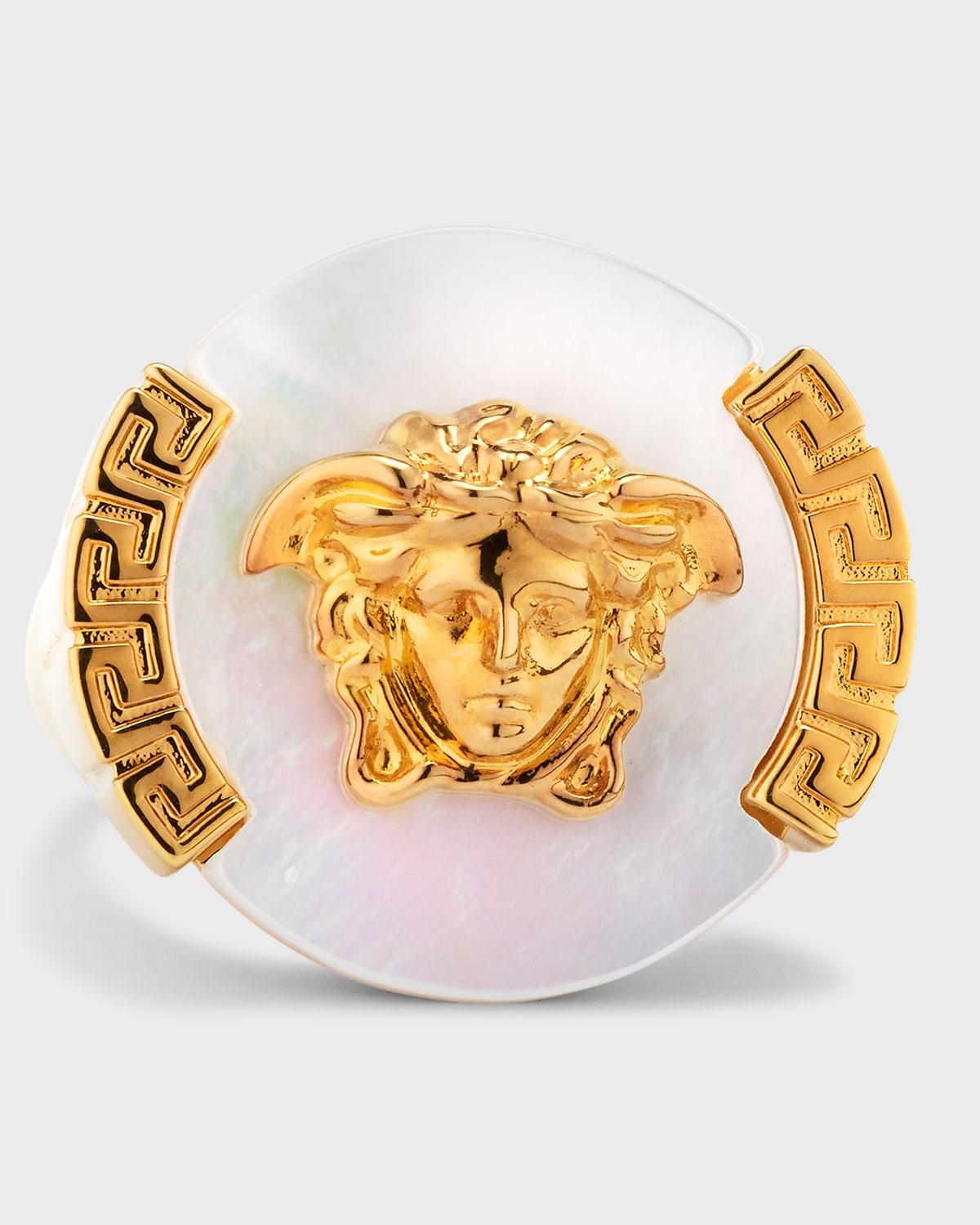 Versace Medusa Mother of pearl Ring Sizes 8 9 in Pink for Men Lyst