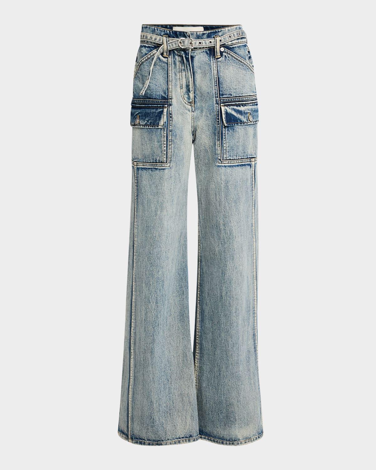 【3.1 Phillip Lim】カーゴ ワイドレッグ ベルトジーンズ 3.1 Phillip Lim】カーゴ ワイドレッグ ベルトジーンズ (3.1