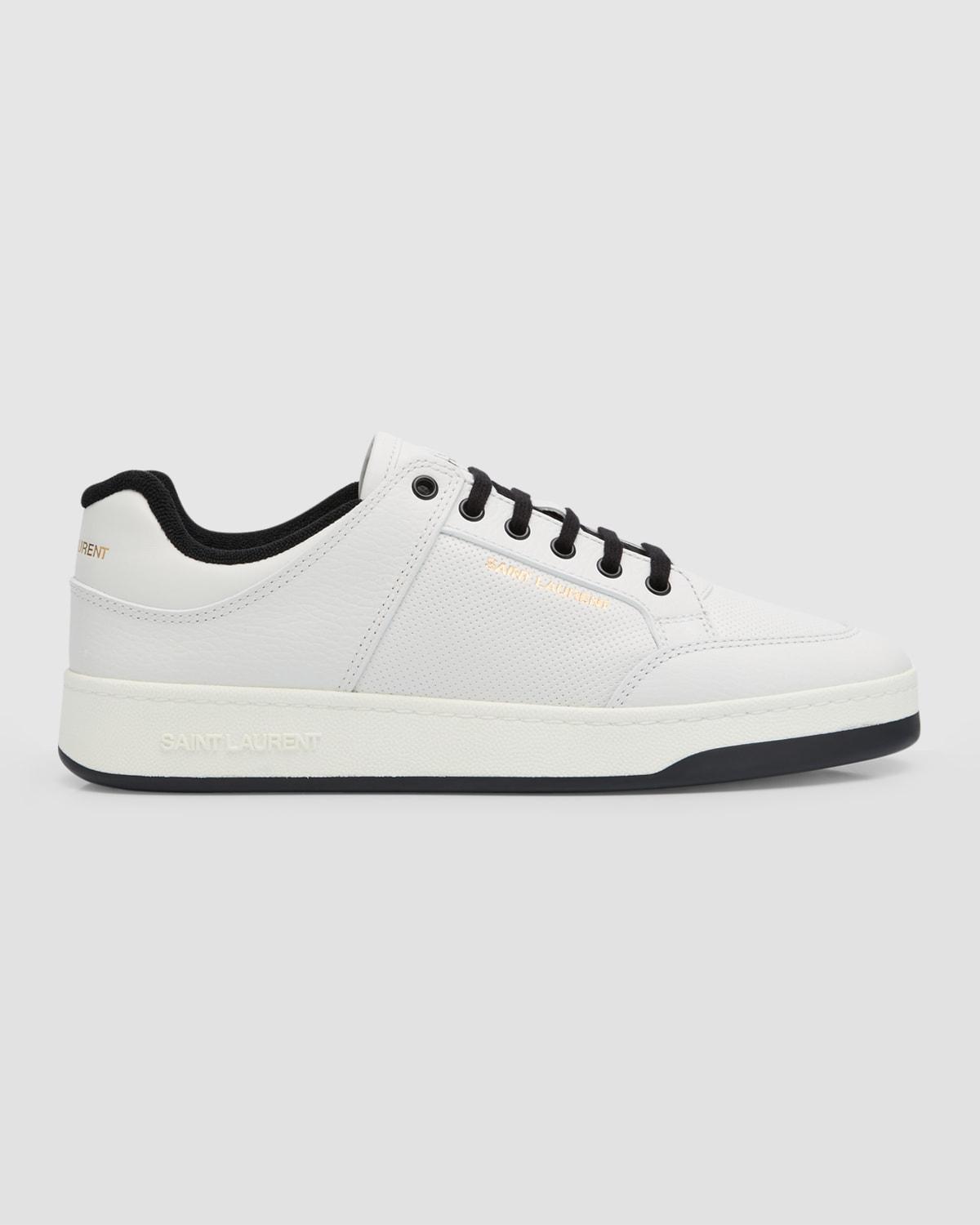Saint Laurent Sl 6100 Leather Contrast-trim Sneakers in White for Men