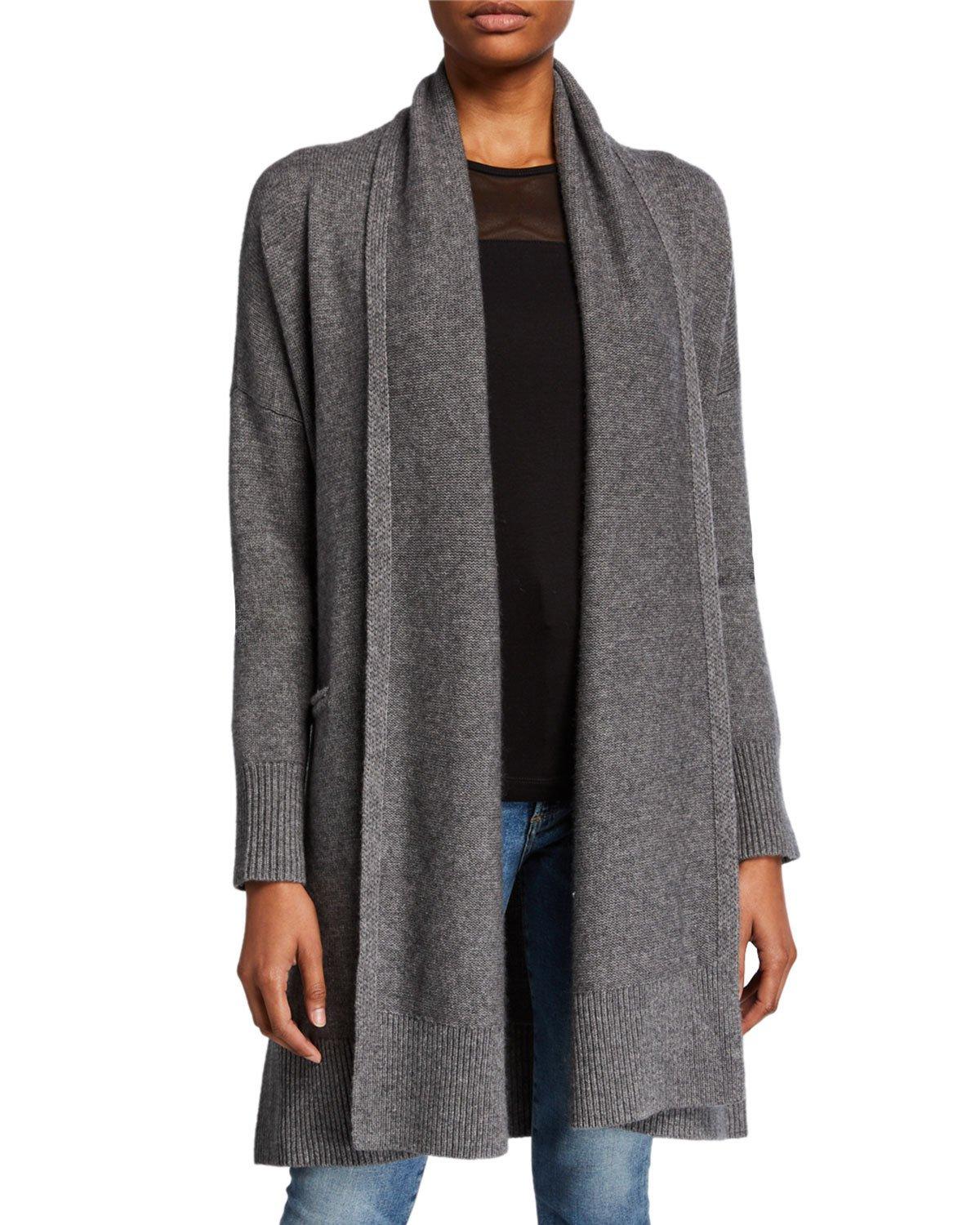 Co. Wool-cashmere Robe Cardigan in Gray - Lyst