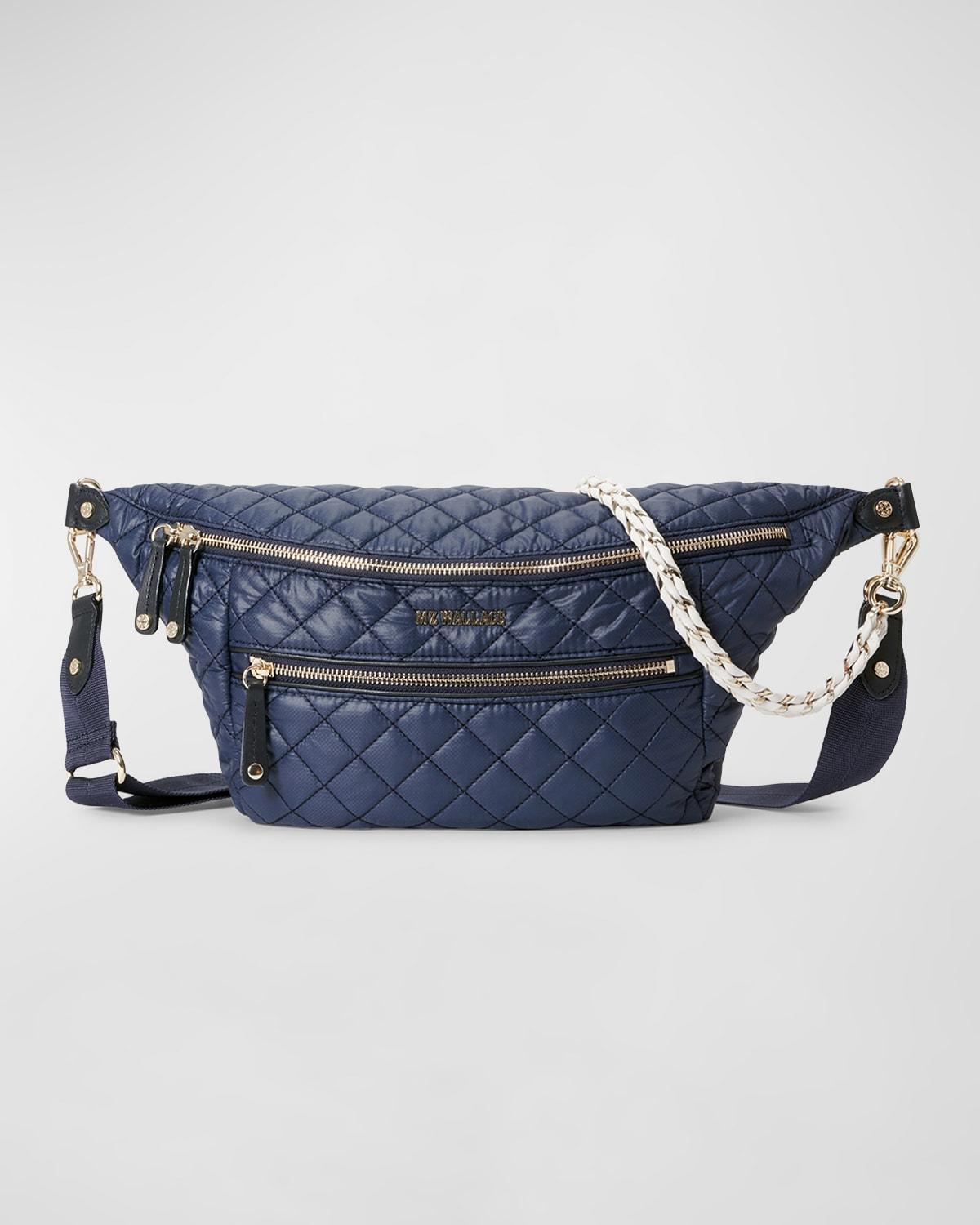 MZ Wallace Crosby Quilted Sling Belt Bag in Blue | Lyst