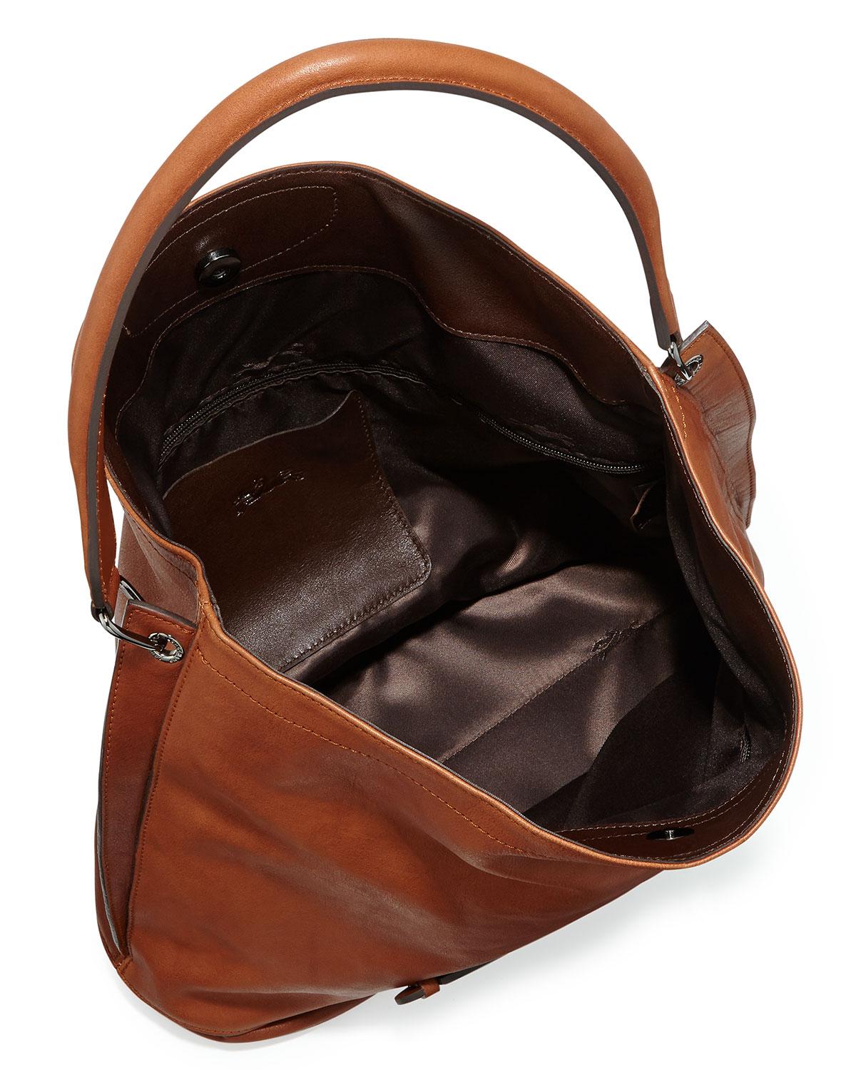 Longchamp 3d Leather Hobo Bag in Cognac (Brown) - Lyst