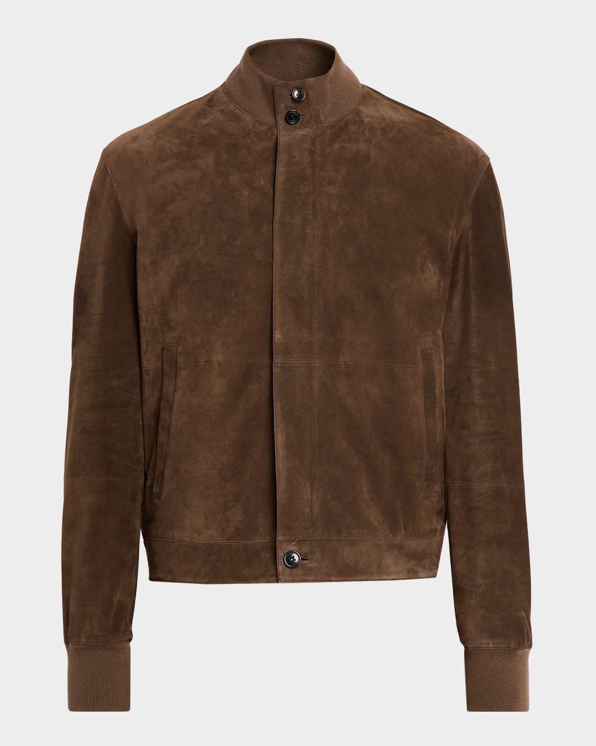 ゼニア　Zegna メンズ　ジャンパー　レザージャケット　羊革　スウェード　48 ermenegildo-zegna-DK-BRW-SLD-