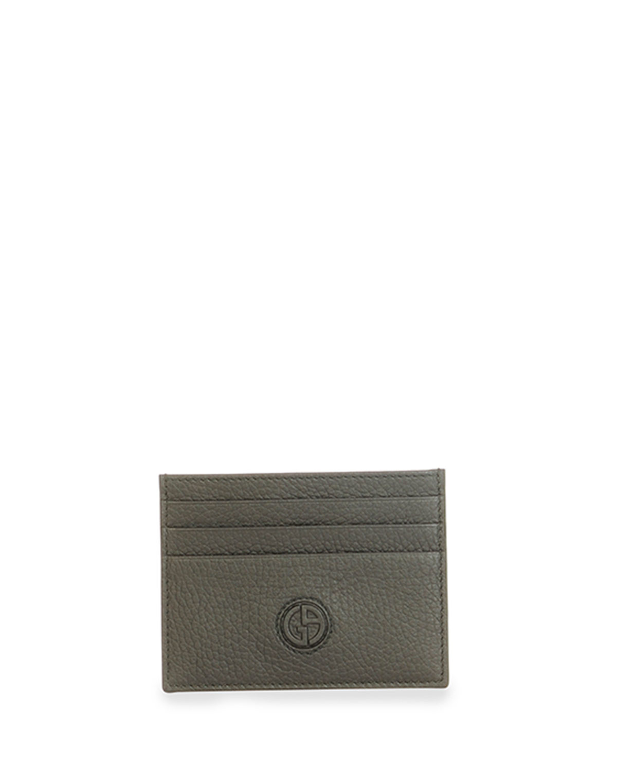 armani Textured Leather Card Holder in Gray Lyst