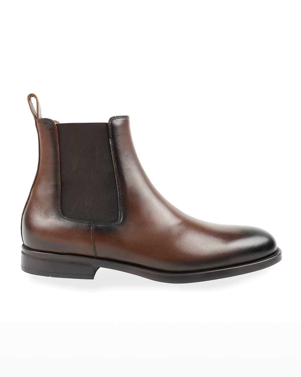 Bruno Magli Bucca Leather Chelsea Boots in Brown for Men | Lyst