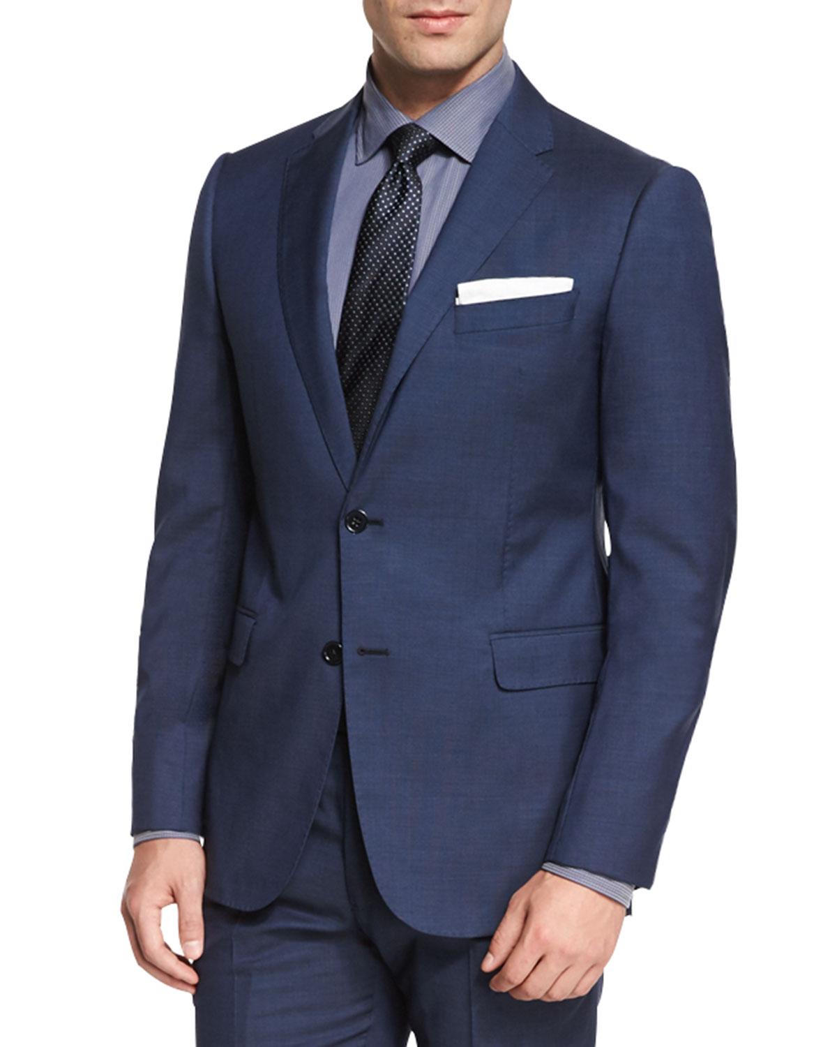 armani suit navy blue