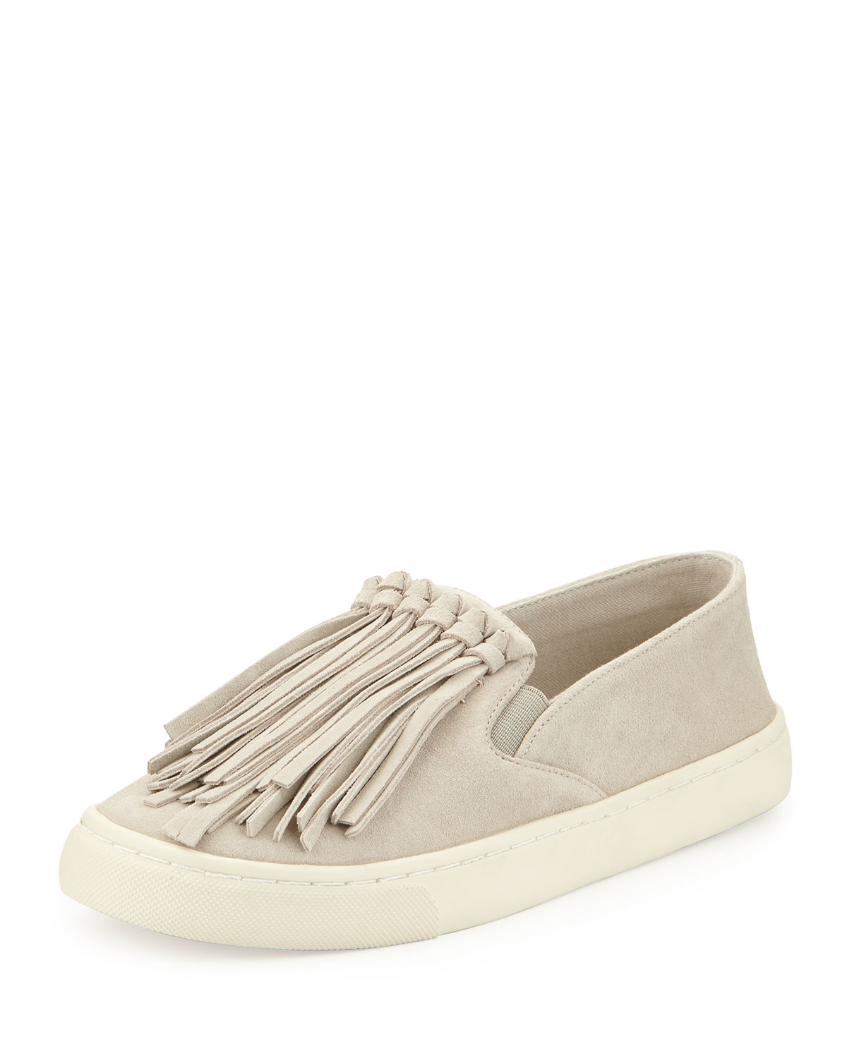 burch slip on sneaker burch fria fringe suede slip on sneaker in gray lyst burch slip on sneaker burch fria fringe suede slip on sneaker in gray lyst
