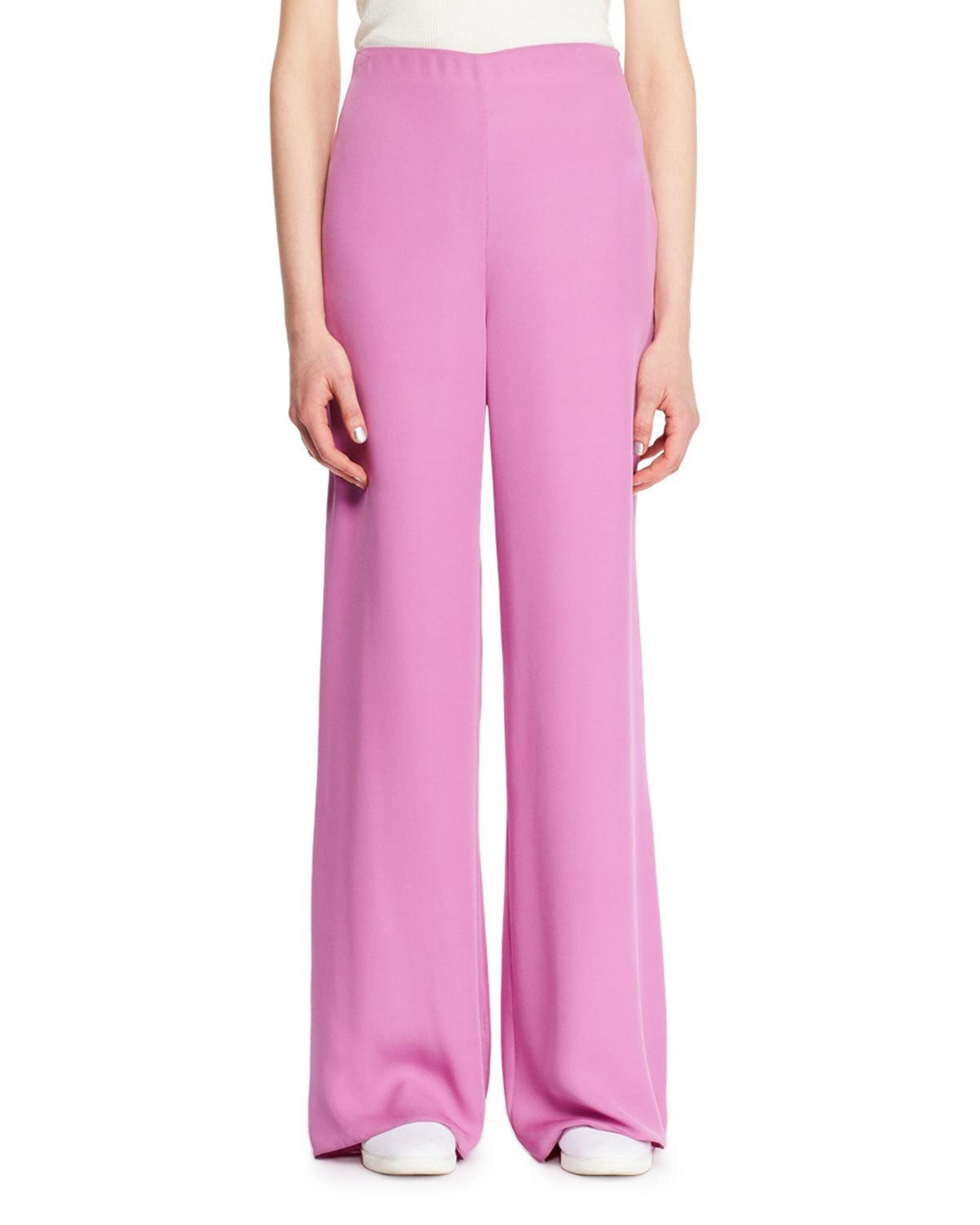 hot pink silk pants