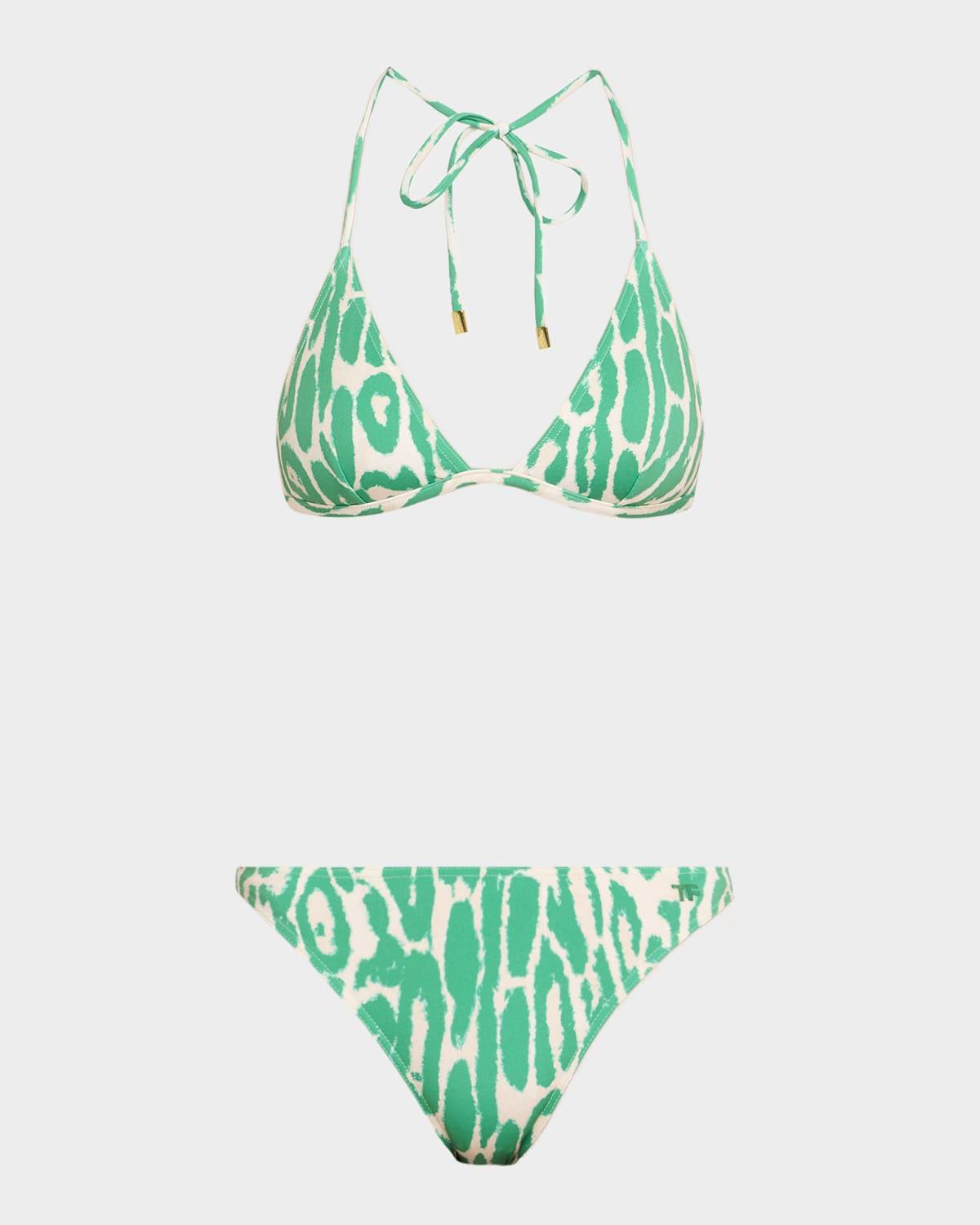 【TOM FORD】Floral Pattern Bikini TOM FORD Floral-Print Buckle Triangle Bikini Set | Neiman Marcus