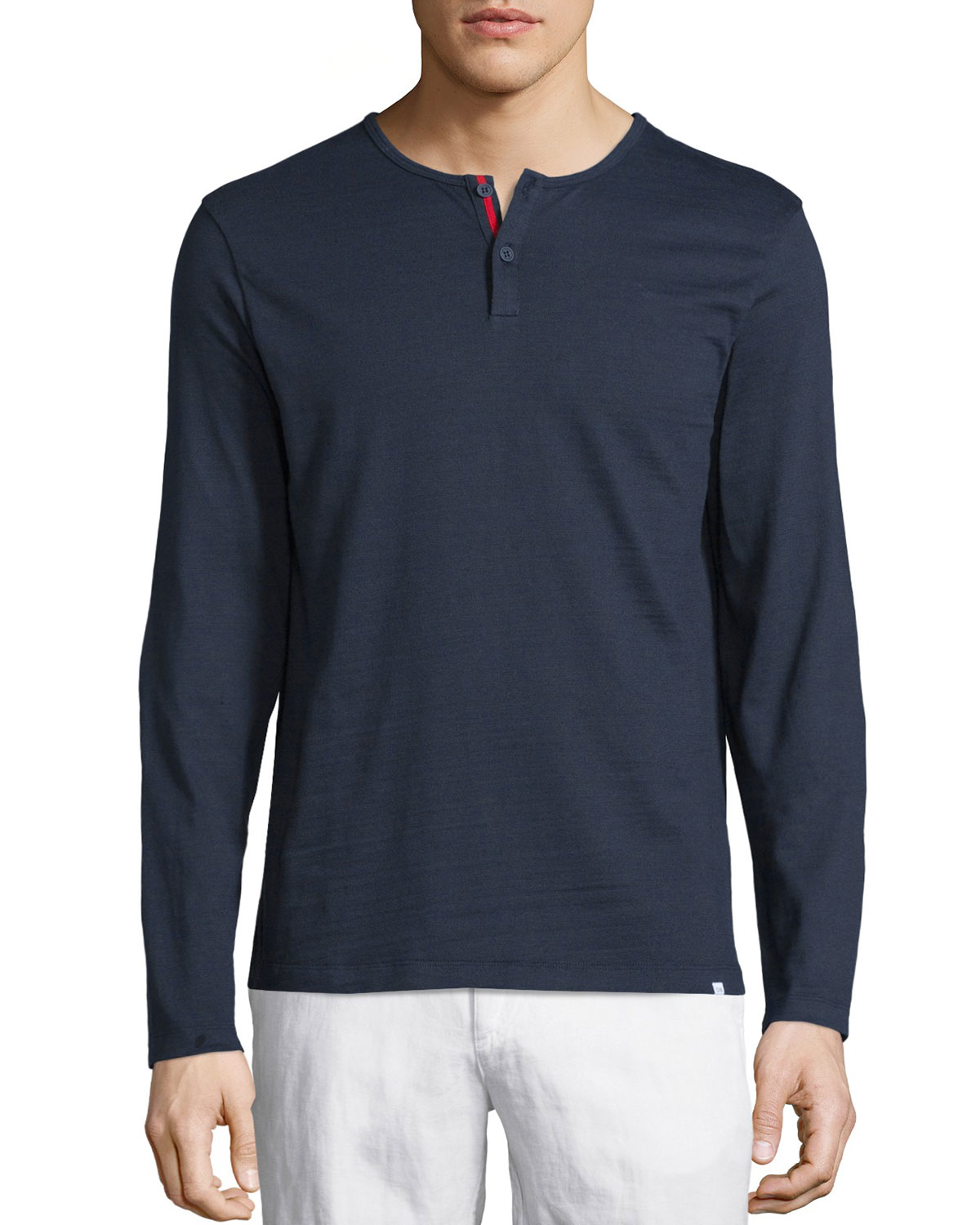 Lyst Orlebar Brown Longsleeve Henley Shirt in Blue for Men