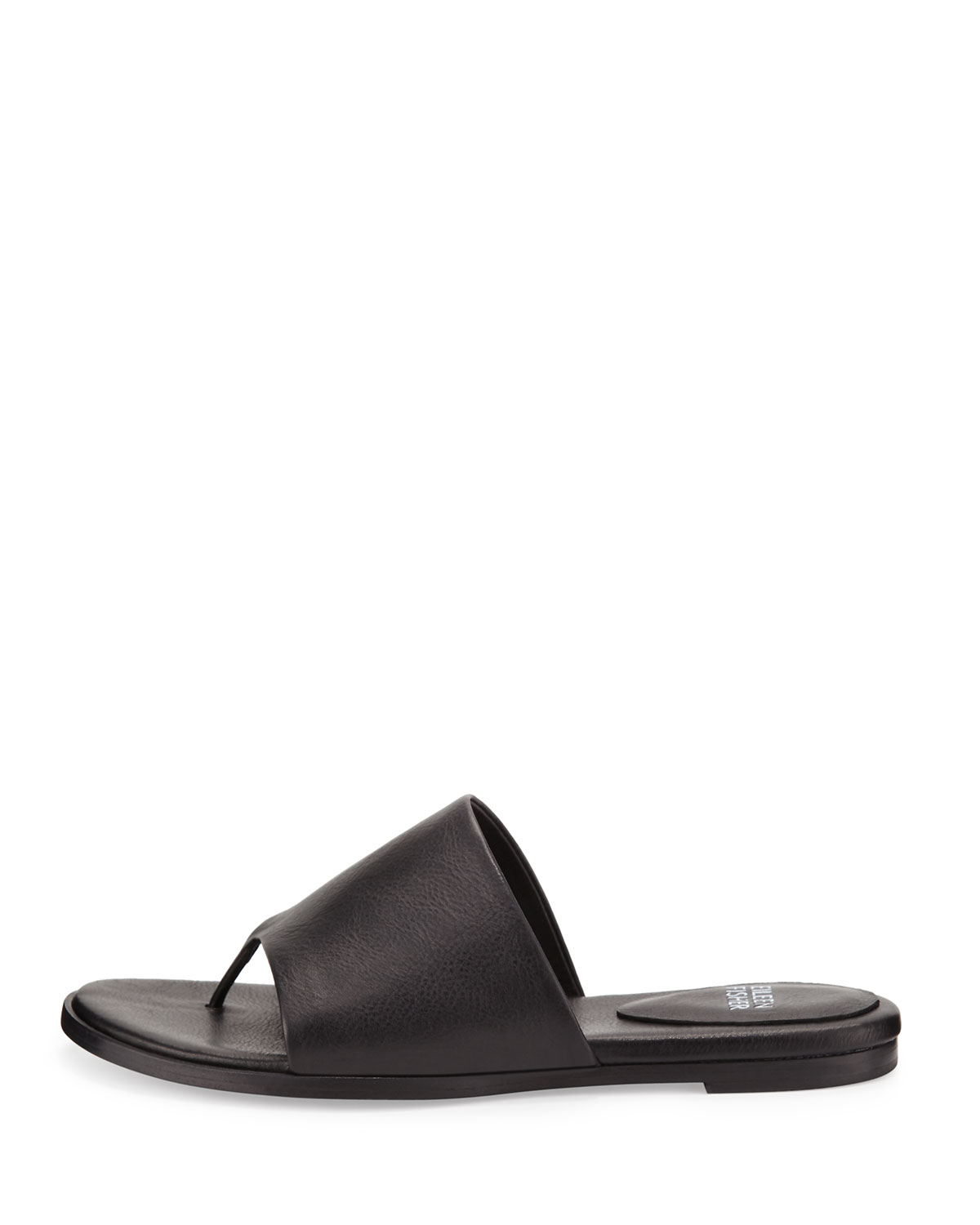 Lyst - Eileen Fisher Edge Leather Thong Sandal in Black