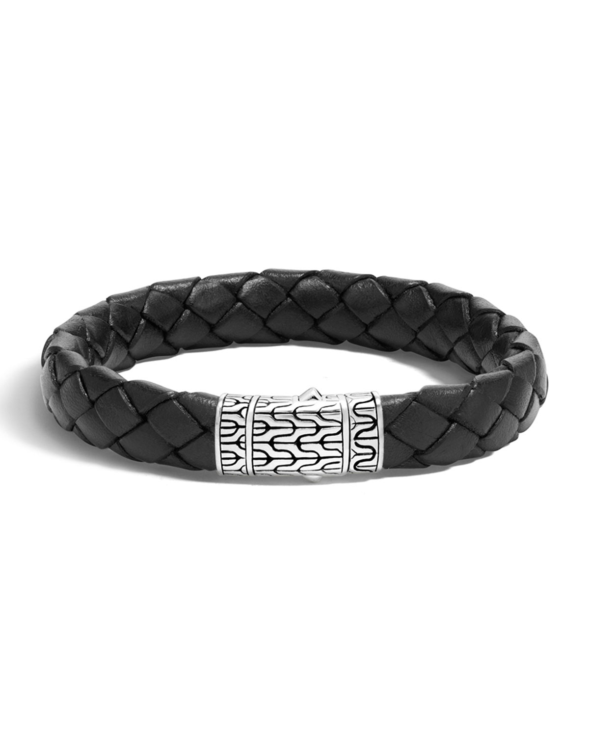 John hardy Men's Classic Chain Braided Leather Bracelet in Black for